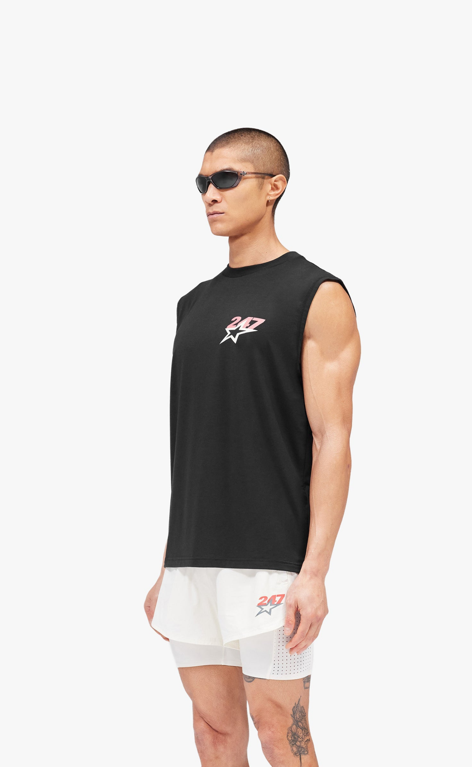 TEAM 247 STAR OS JET BLACK TANK TOP