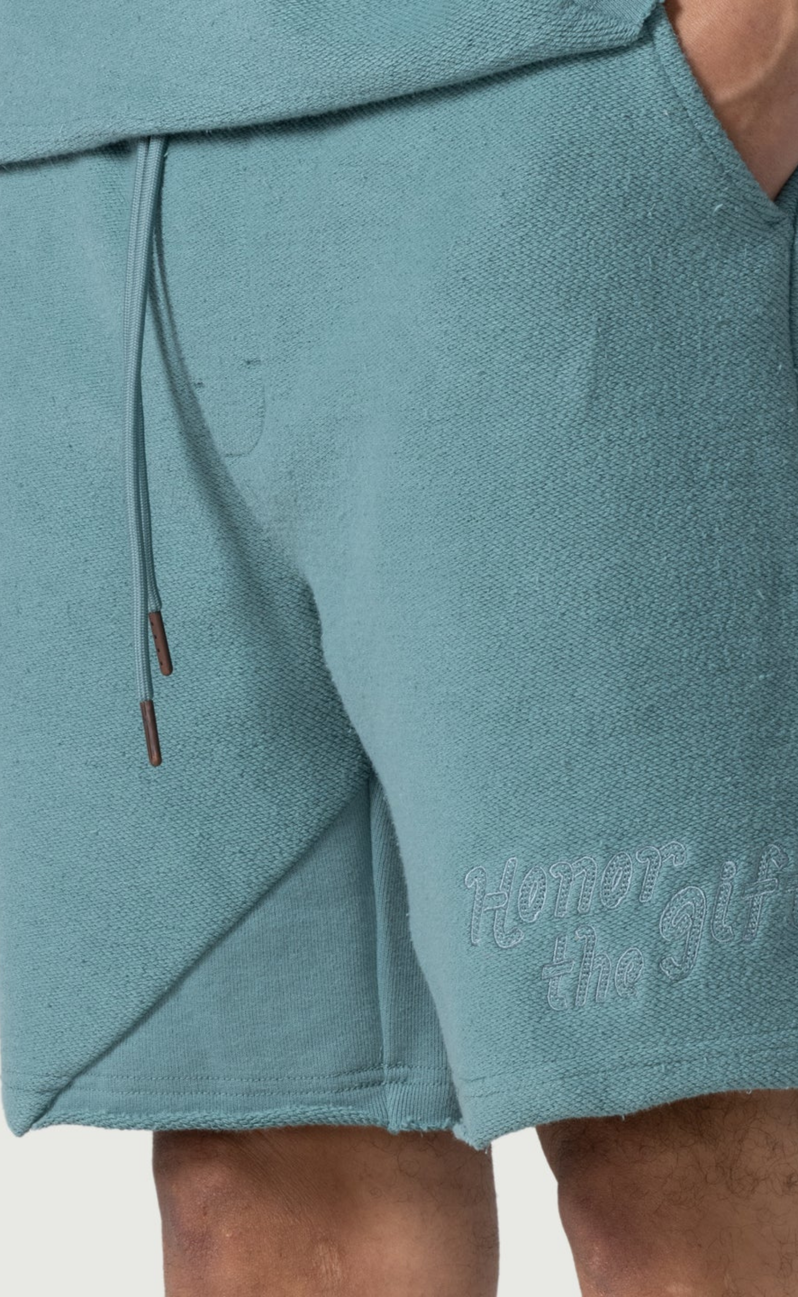 BLOCK PARTY REVERSE TERRY GREEN SHORTS