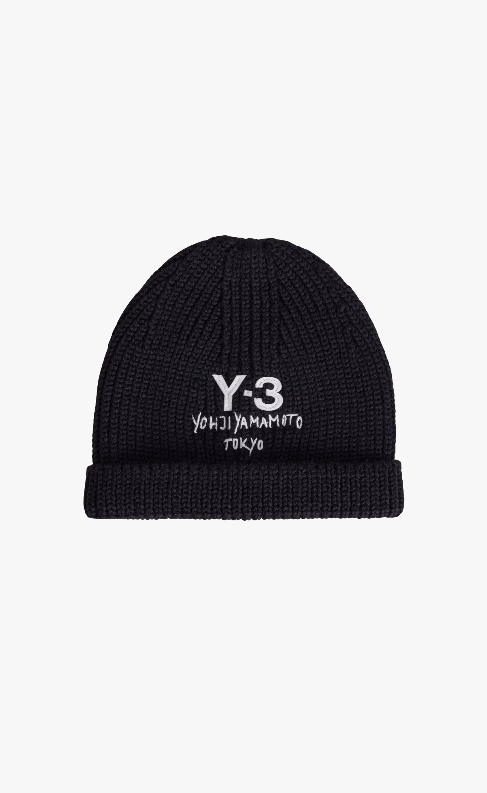 Y-3 CHUNKY KNIT BLACK BEANIE