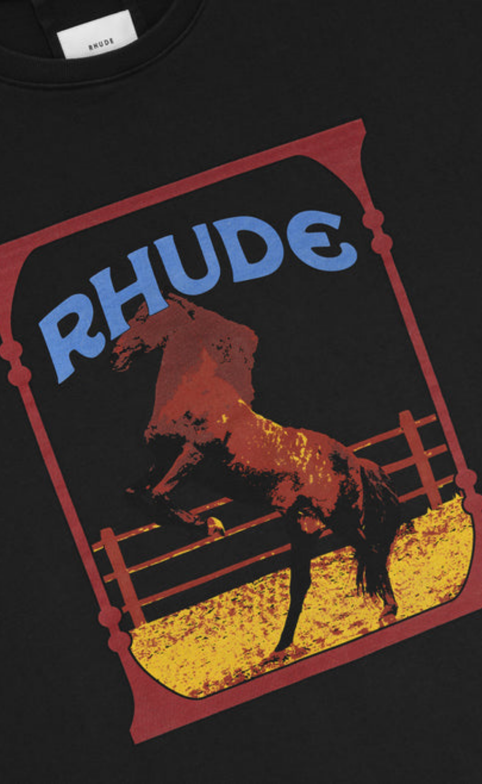 RHUDE CADRE BLACK T-SHIRT