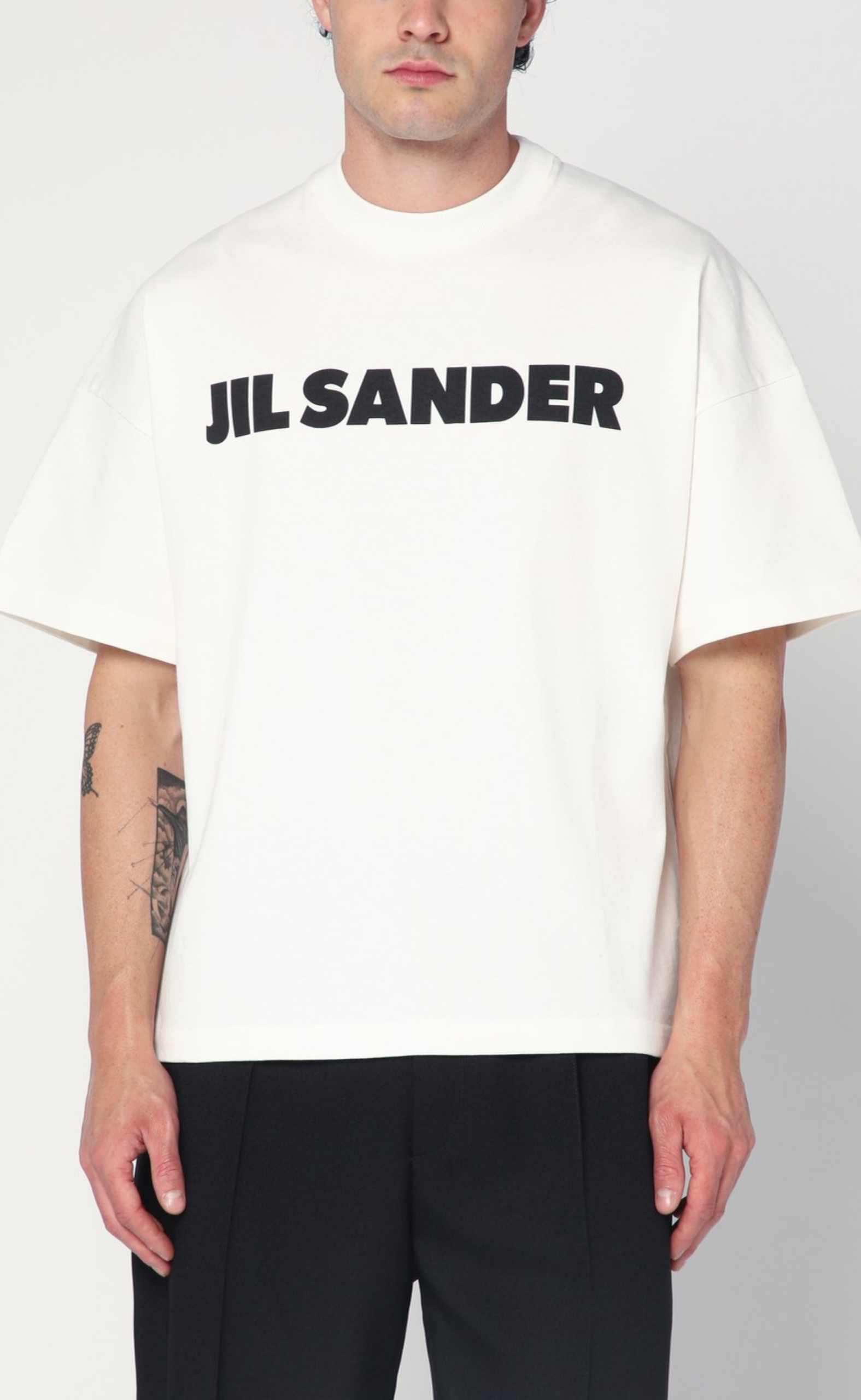 JIL SANDER PRINTED LOGO PORCELAIN T-SHIRT
