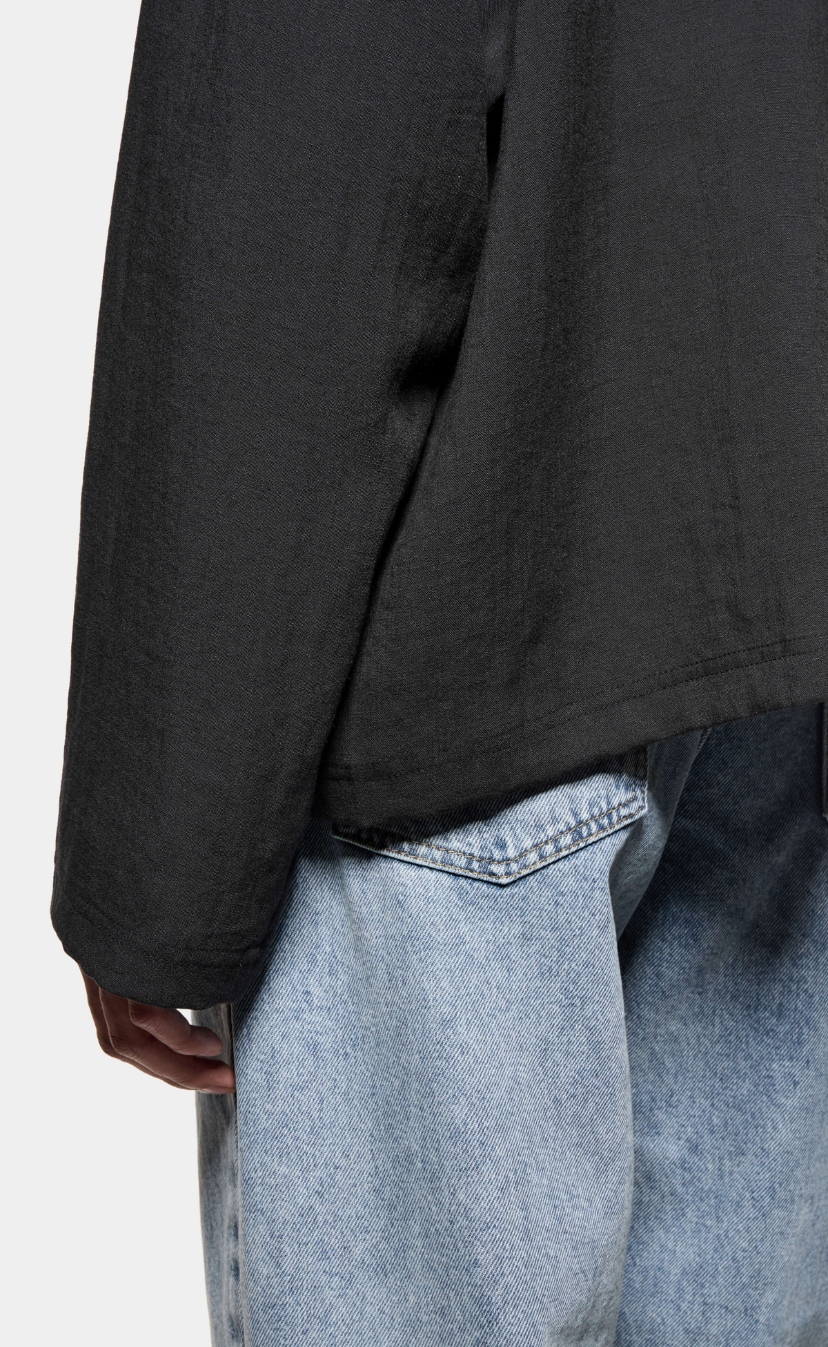 DRAPE SLUB TRACK BLACK JACKET
