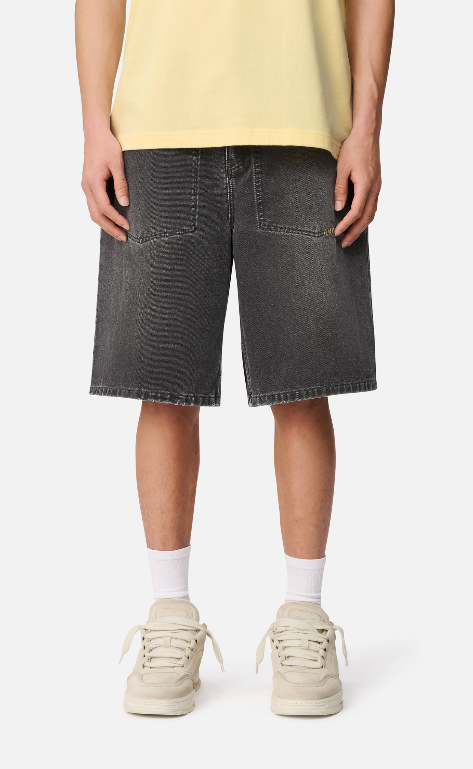 INVERT DENIM DARK GREY SHORTS
