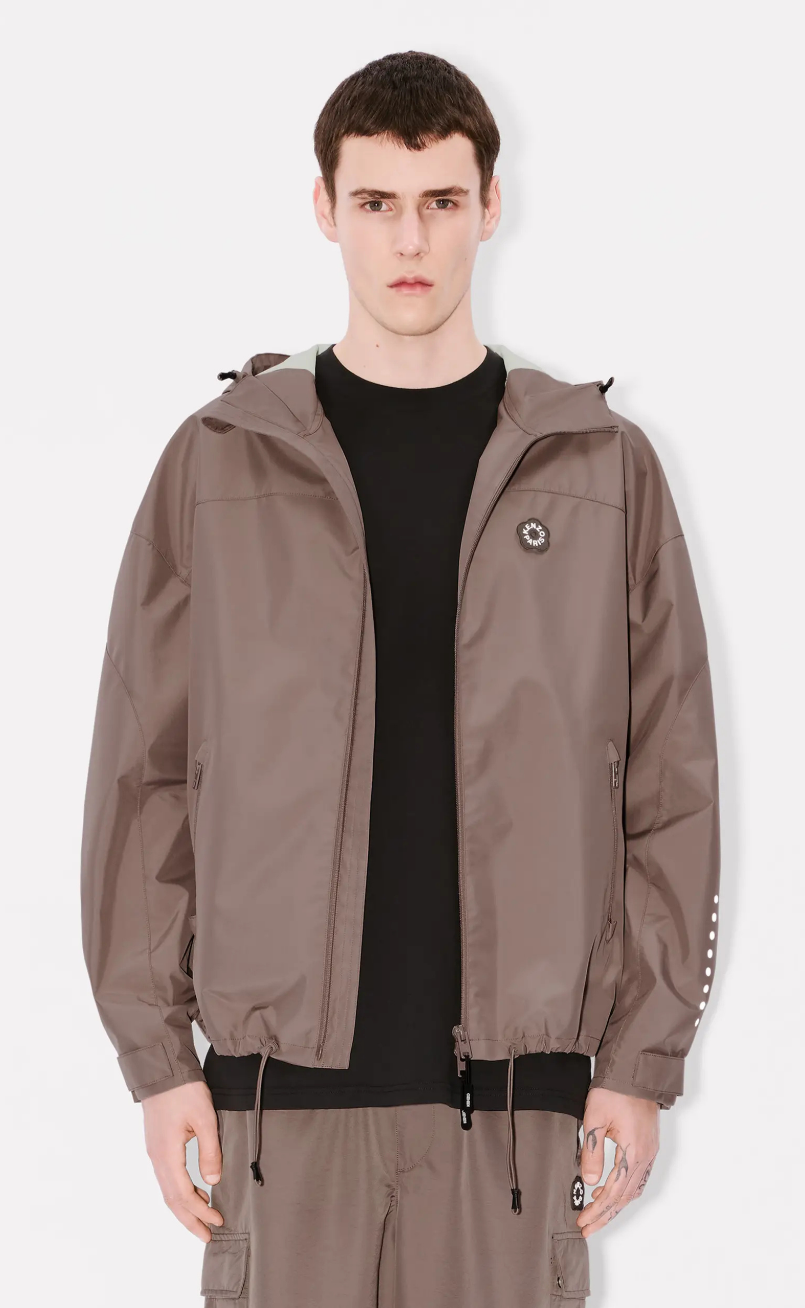 BOKE FLOWER 2.0 TECHNICAL WINDBREAKER TAUPE JACKET