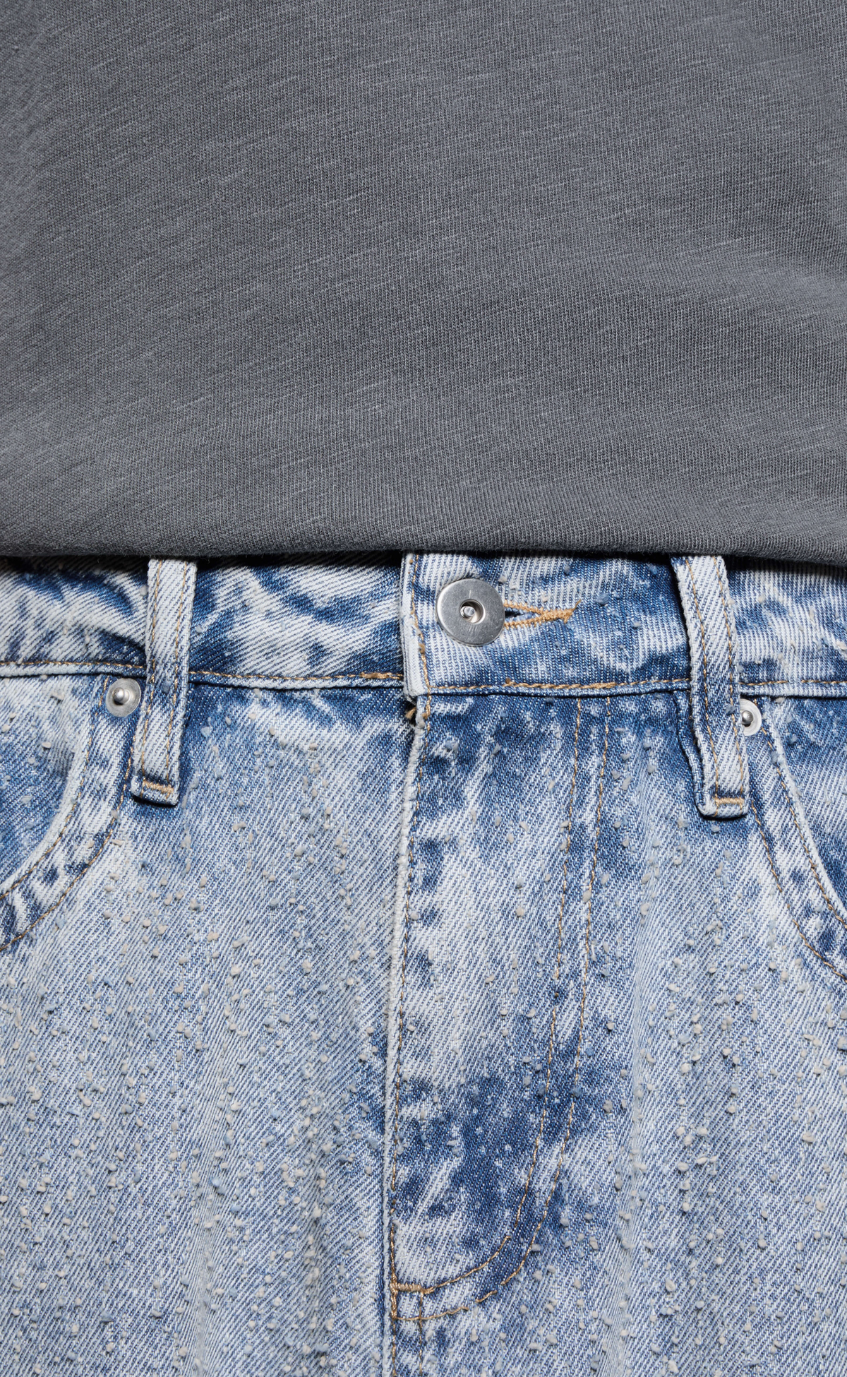 TWISTED WEAVE WIDE LEG BLEACH WASH JEANS
