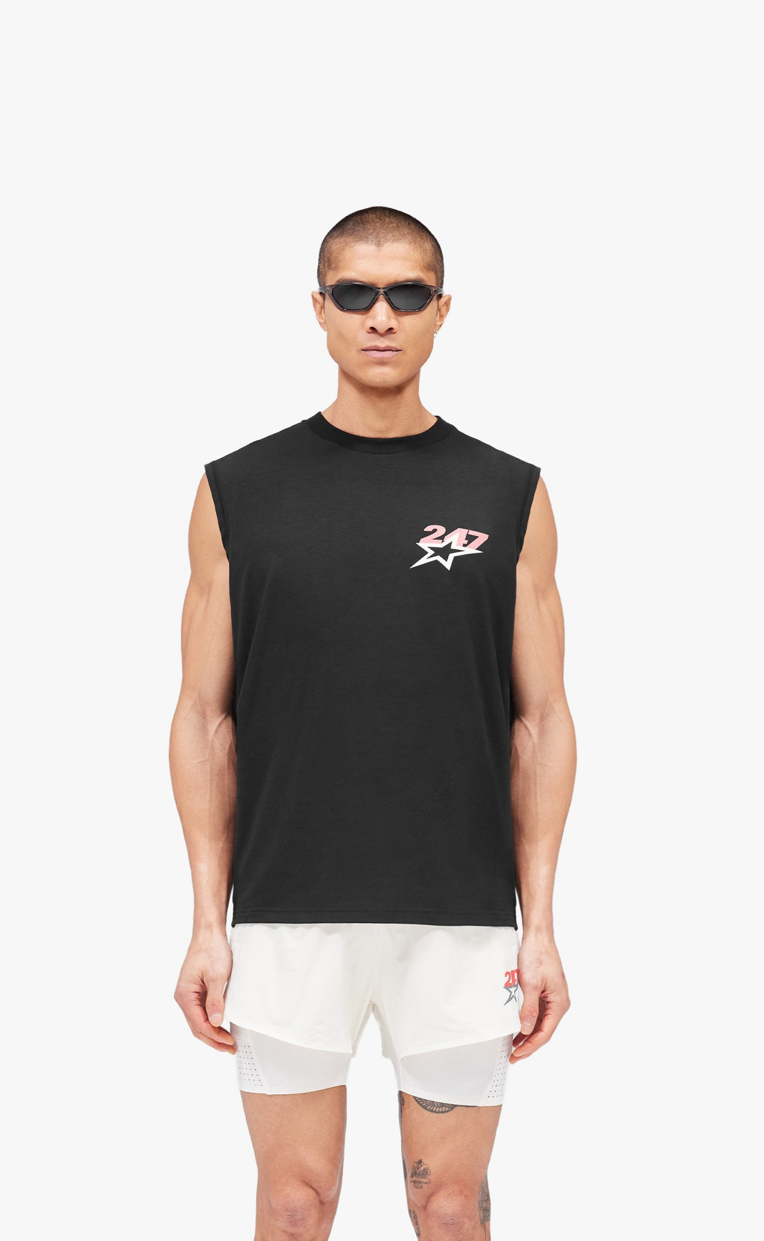TEAM 247 STAR OS JET BLACK TANK TOP