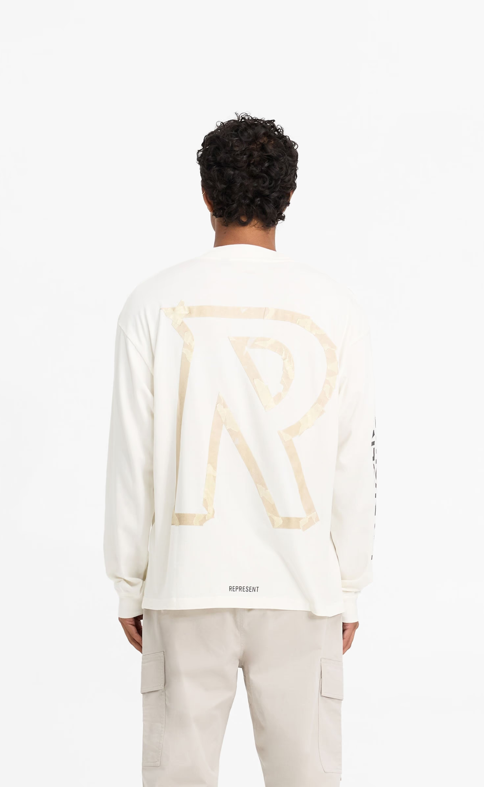 MASKING TAPE INITIAL FLAT WHITE LONGSLEEVE