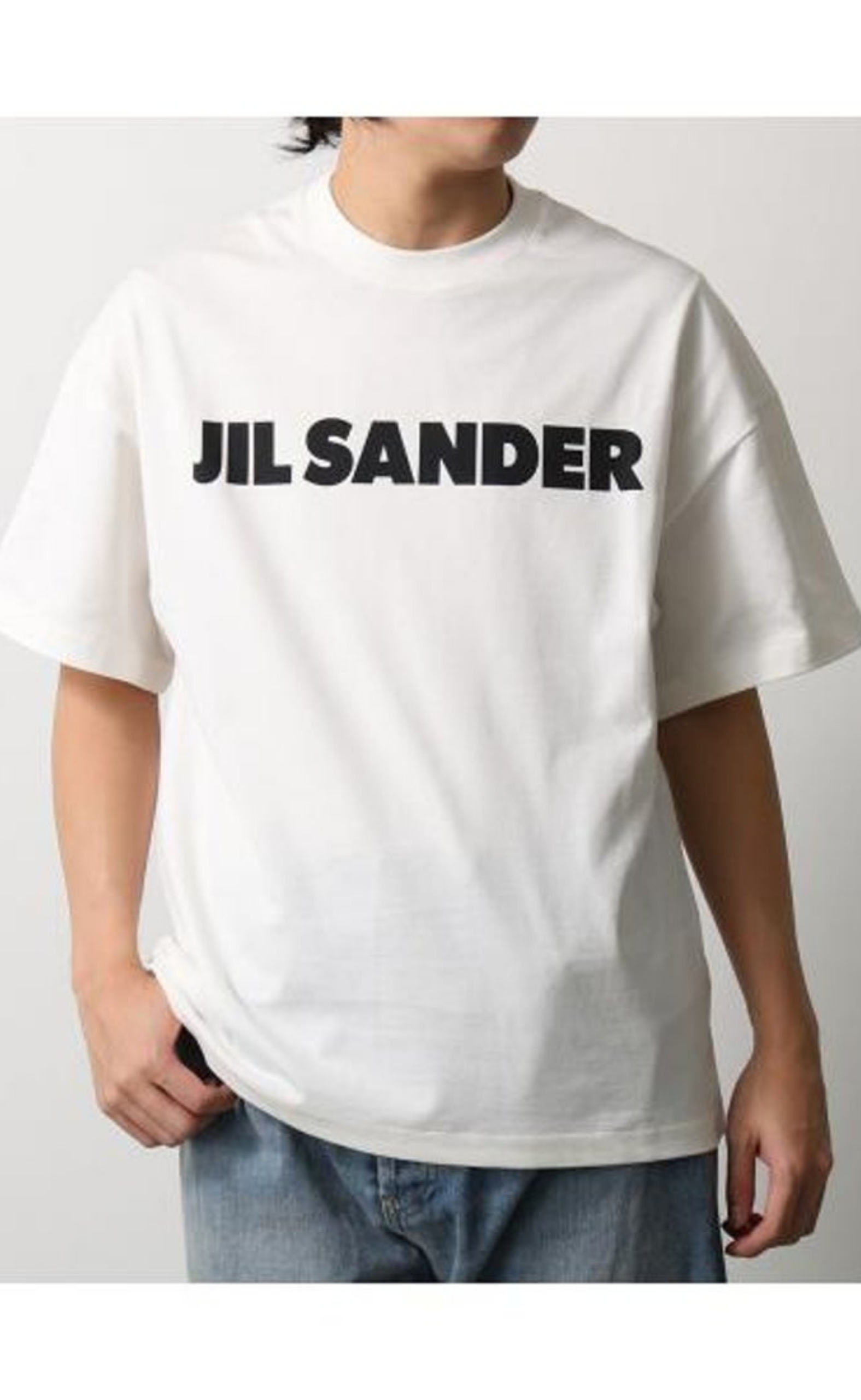 JIL SANDER PRINTED LOGO PORCELAIN T-SHIRT