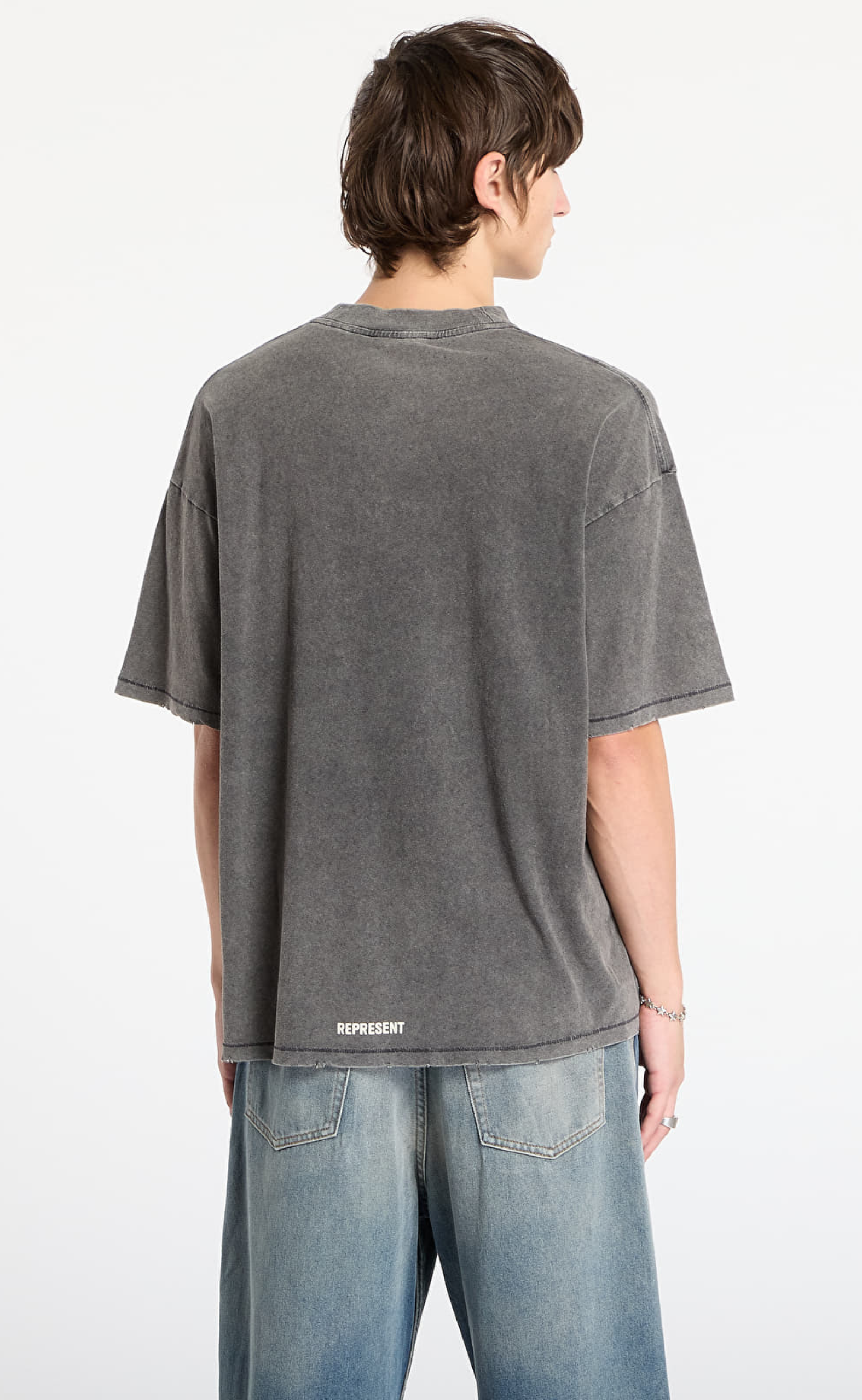 REPRESENT INITIAL STAR VINTAGE GREY T-SHIRT