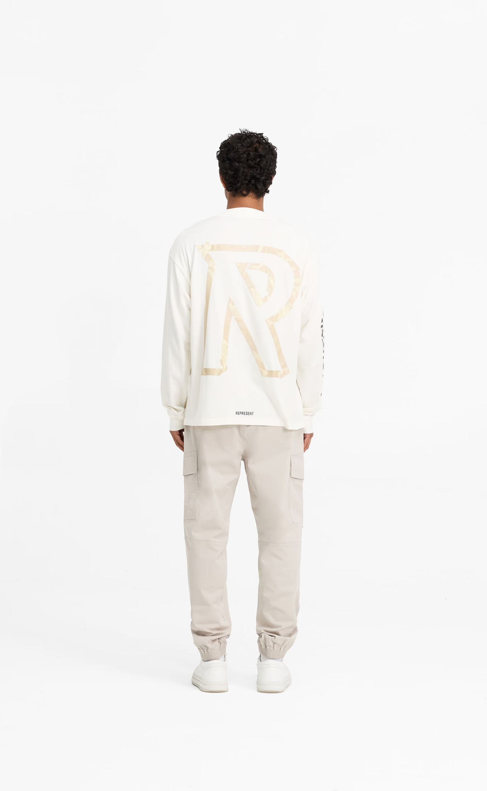 MASKING TAPE INITIAL FLAT WHITE LONGSLEEVE