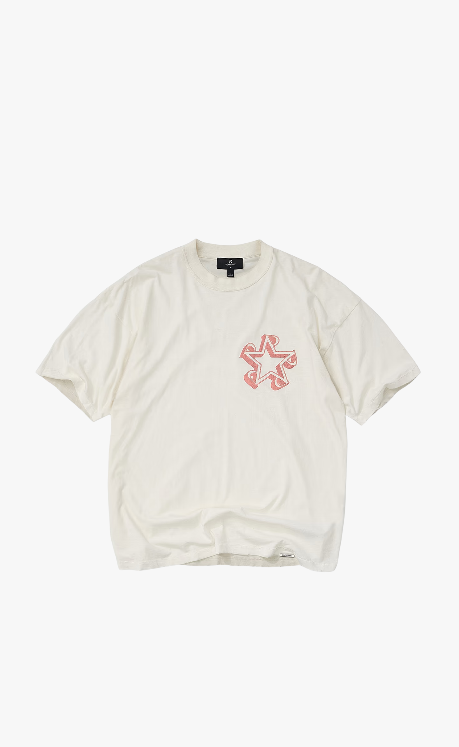 REPRESENT INITIAL STAR FLAT WHITE T-SHIRT