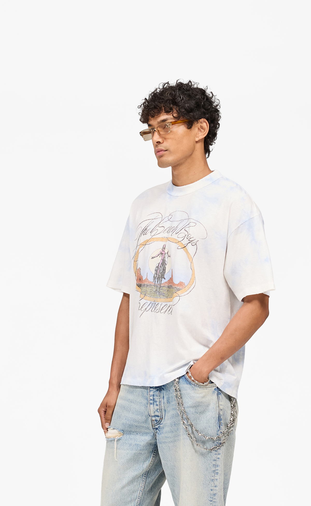 BEACH BOYS SCRIPT BLUE TIE DYE T-SHIRT