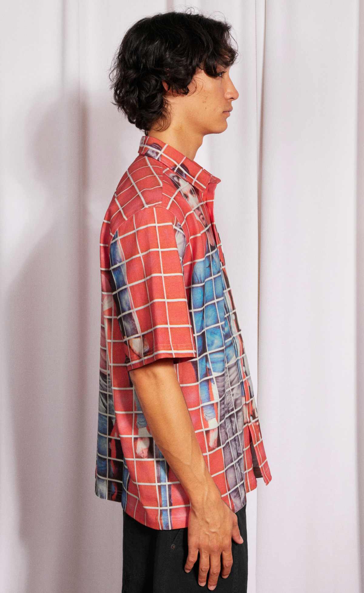 FOOD BUTTON UP RED SHIRT