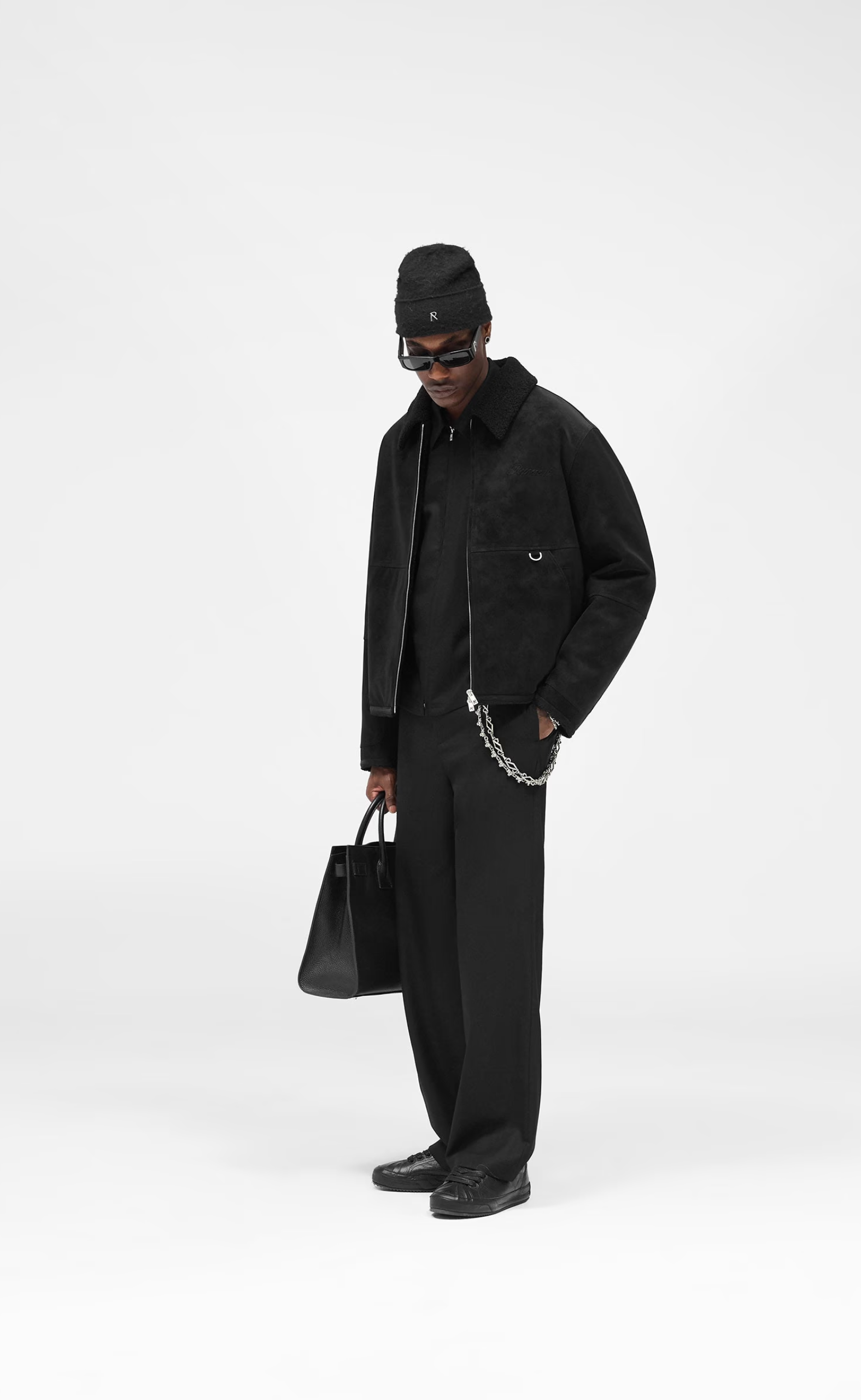 SHEARLING JET BLACK JACKET