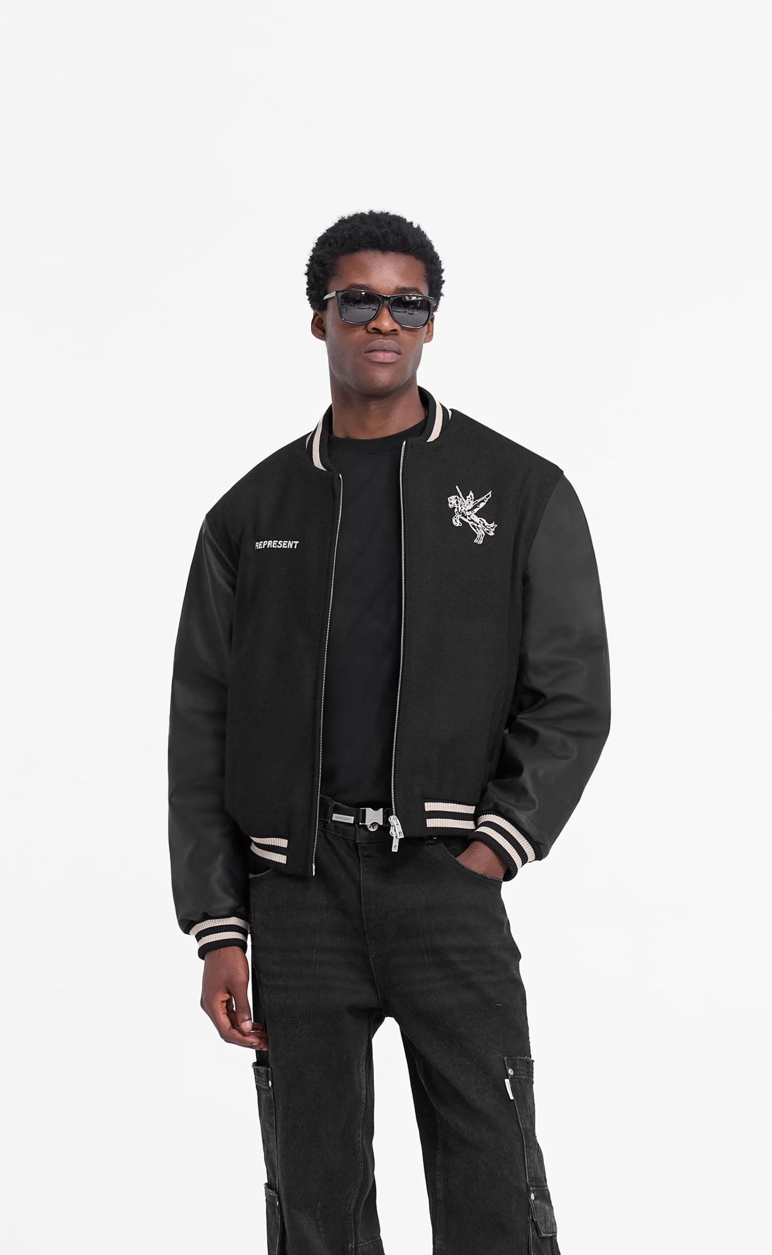 MASCOT WOOL VARSITY JET BLACK JACKET