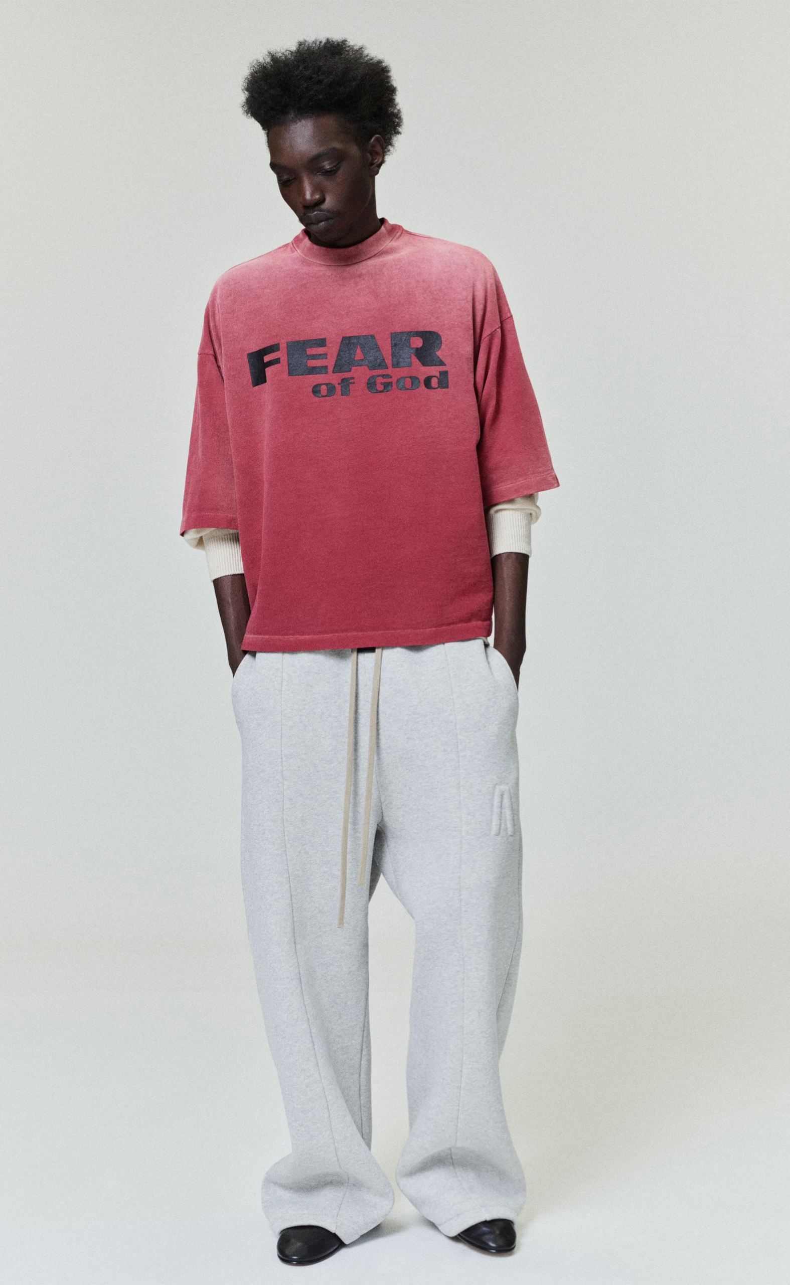 WIDE LEG MELANGE GREY SWEATPANT