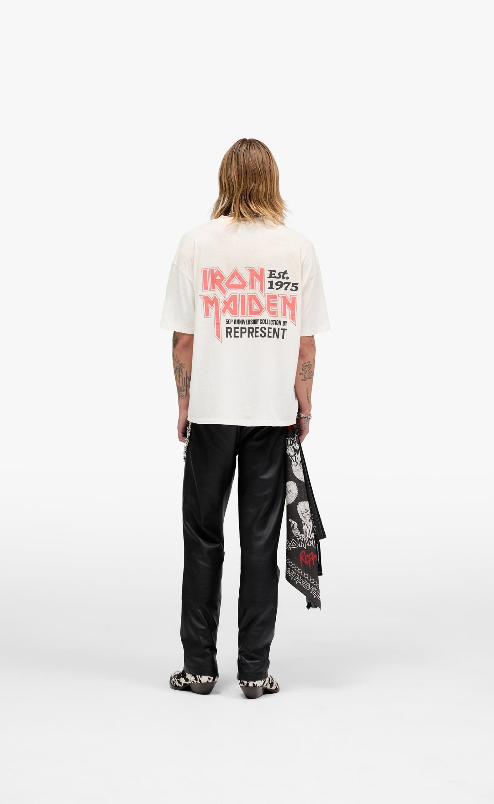 IRON MAIDEN X ANNIVERSARY WASHED ECRU T-SHIRT