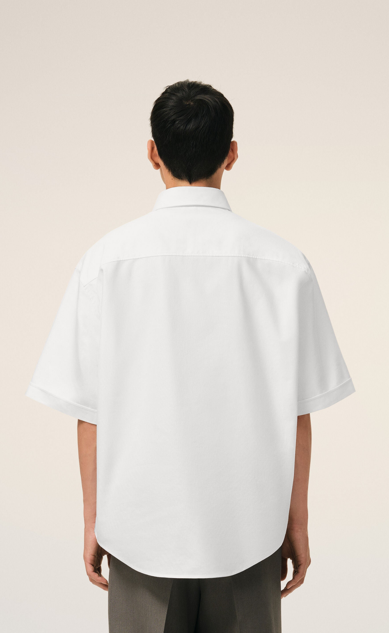 BOXY EMBROIDERED AMI DE COEUR SHORT SLEEVE WHITE SHIRT