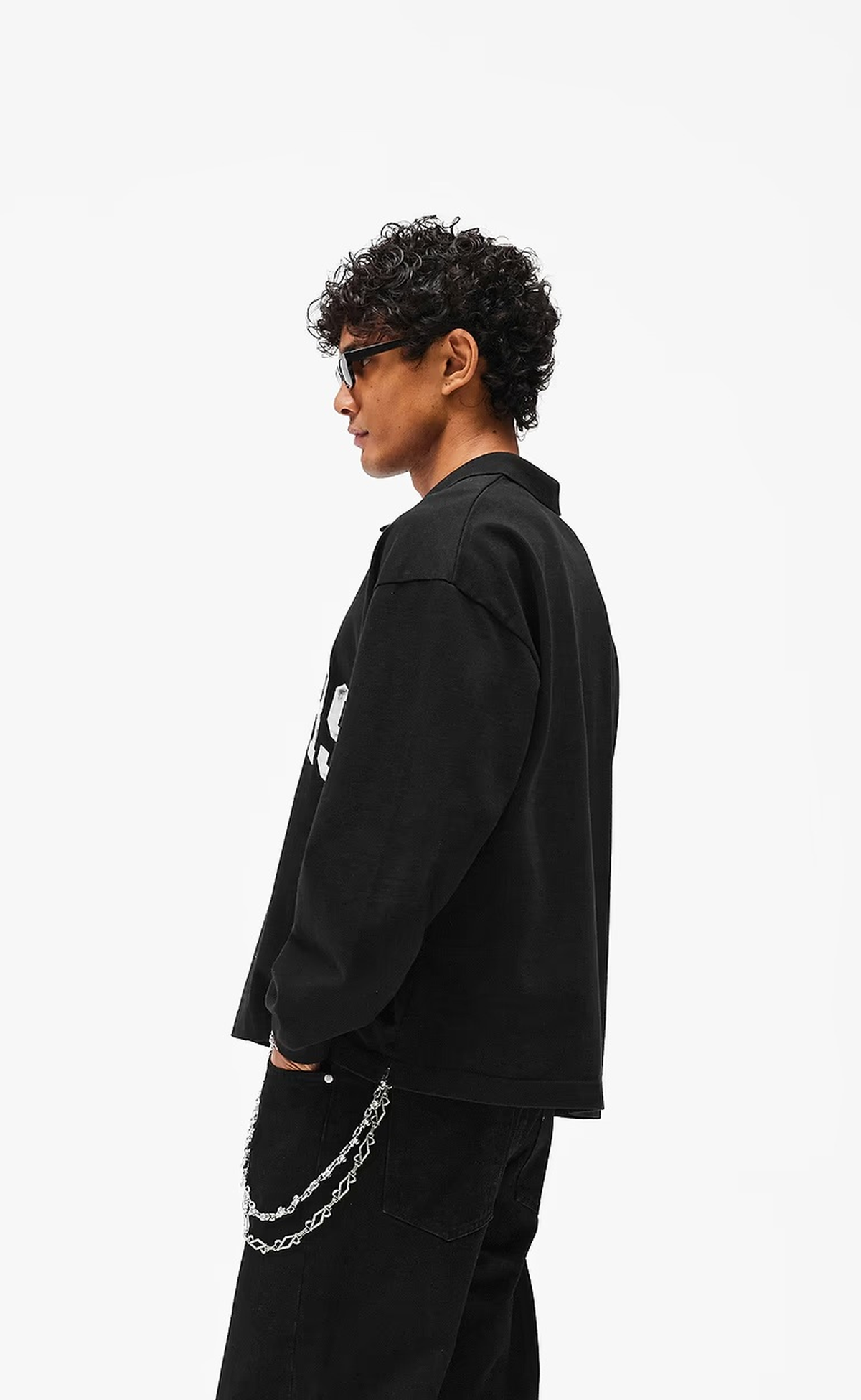 OWNERS RUGBY POLO JET BLACK LONGSLEEVE