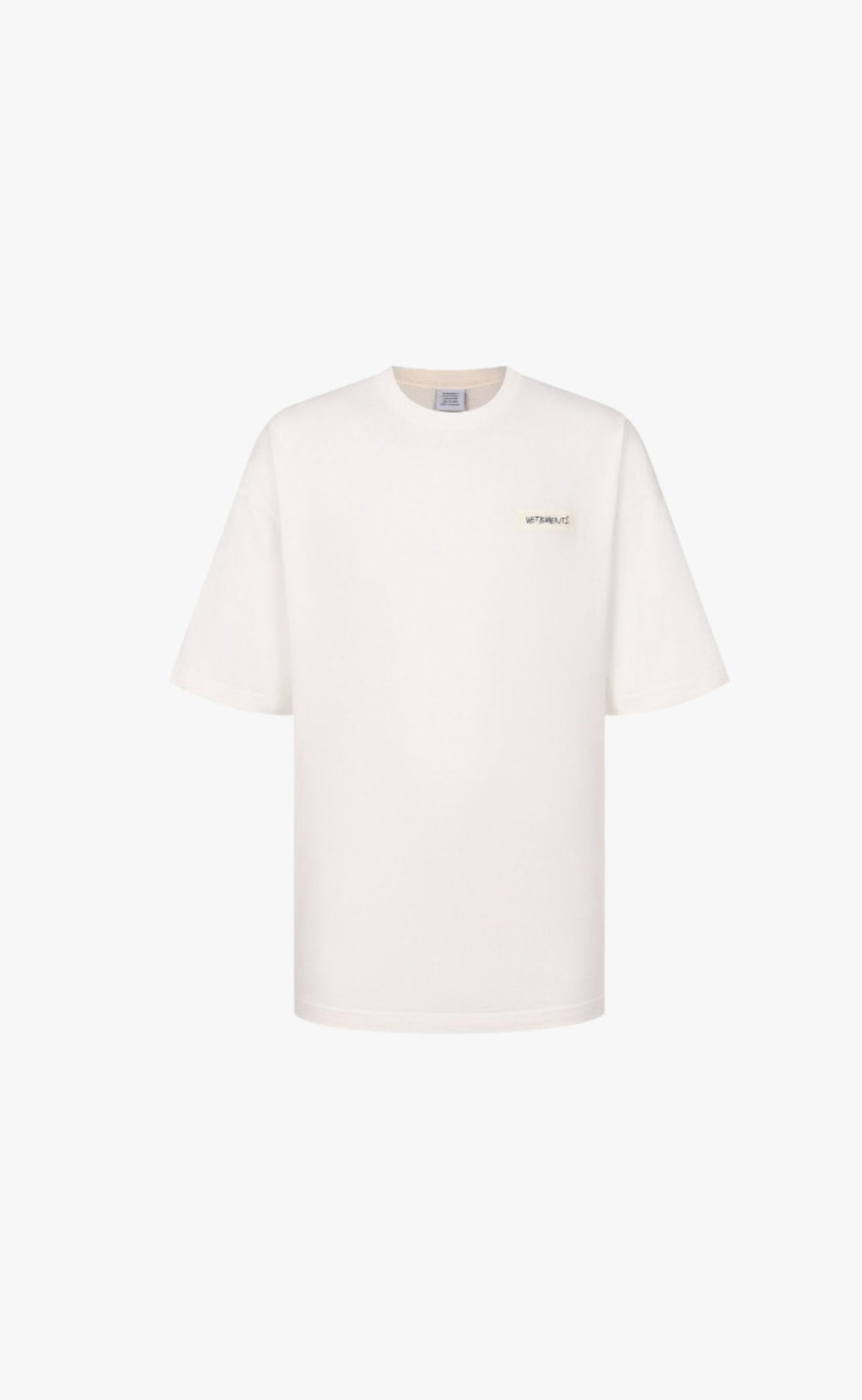 SCRIBBLED LOGO OVERSIZED WHITE T-SHIRT