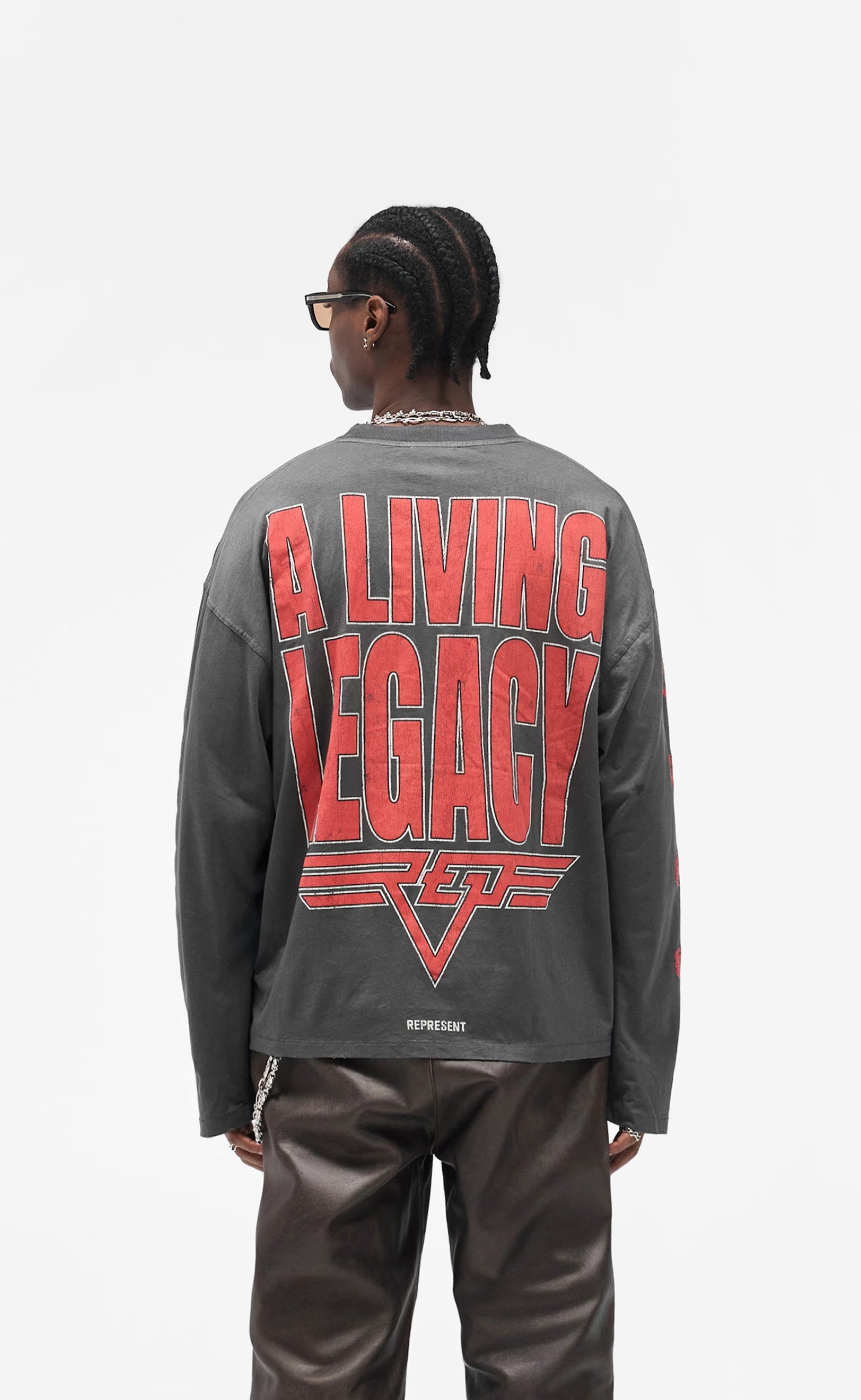REPRESENT LIVING LEGACY TOUR SUN FADE GREY LONGSLEEVE