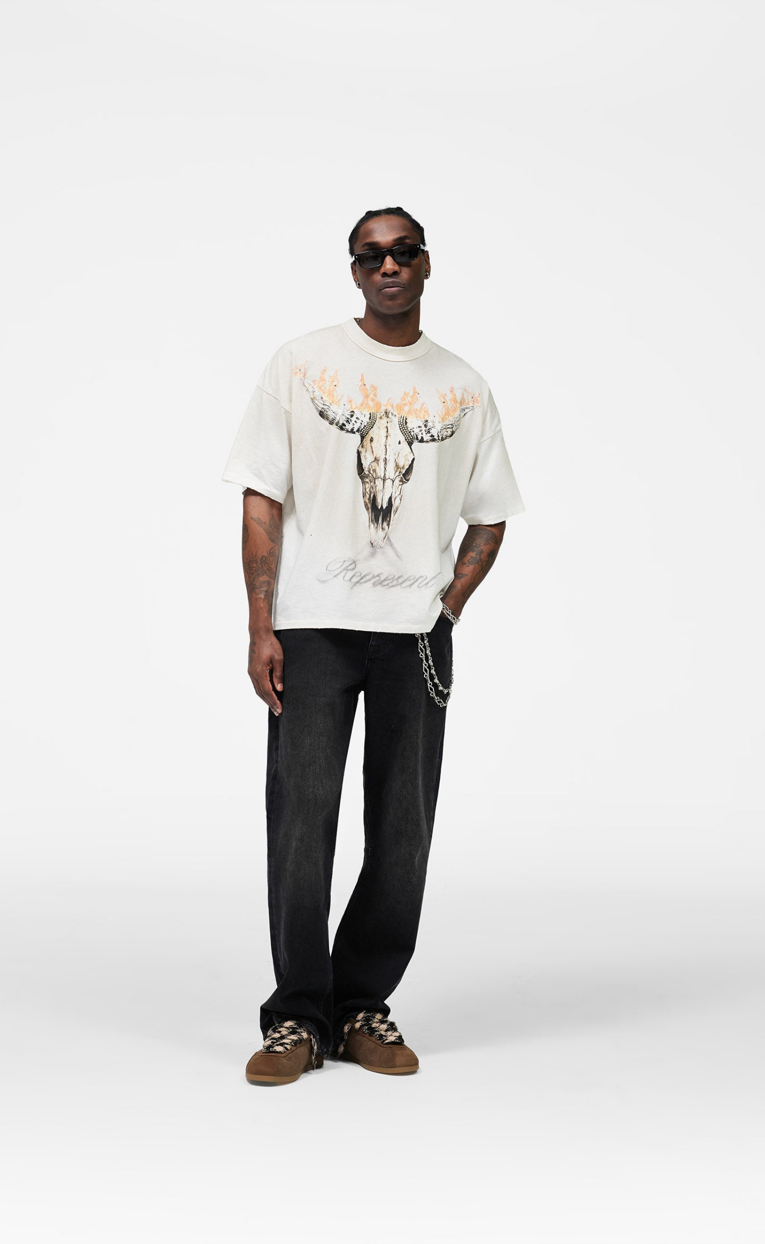 BRITISH COWBOYS WASHED ECRU T-SHIRT