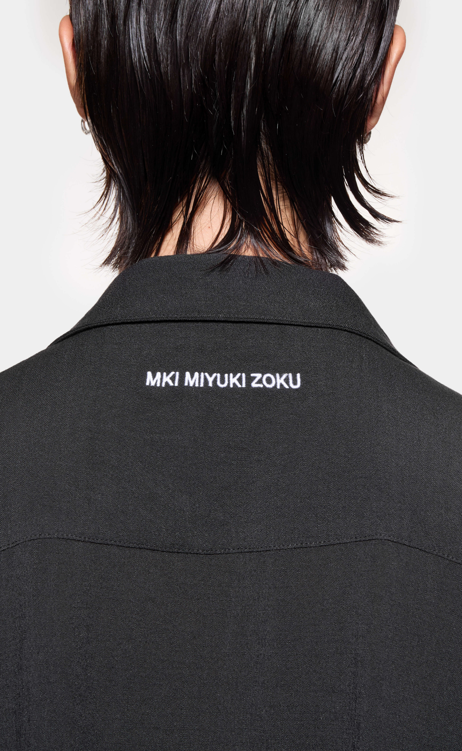 DRAPE SLUB VACATION BLACK SHIRT