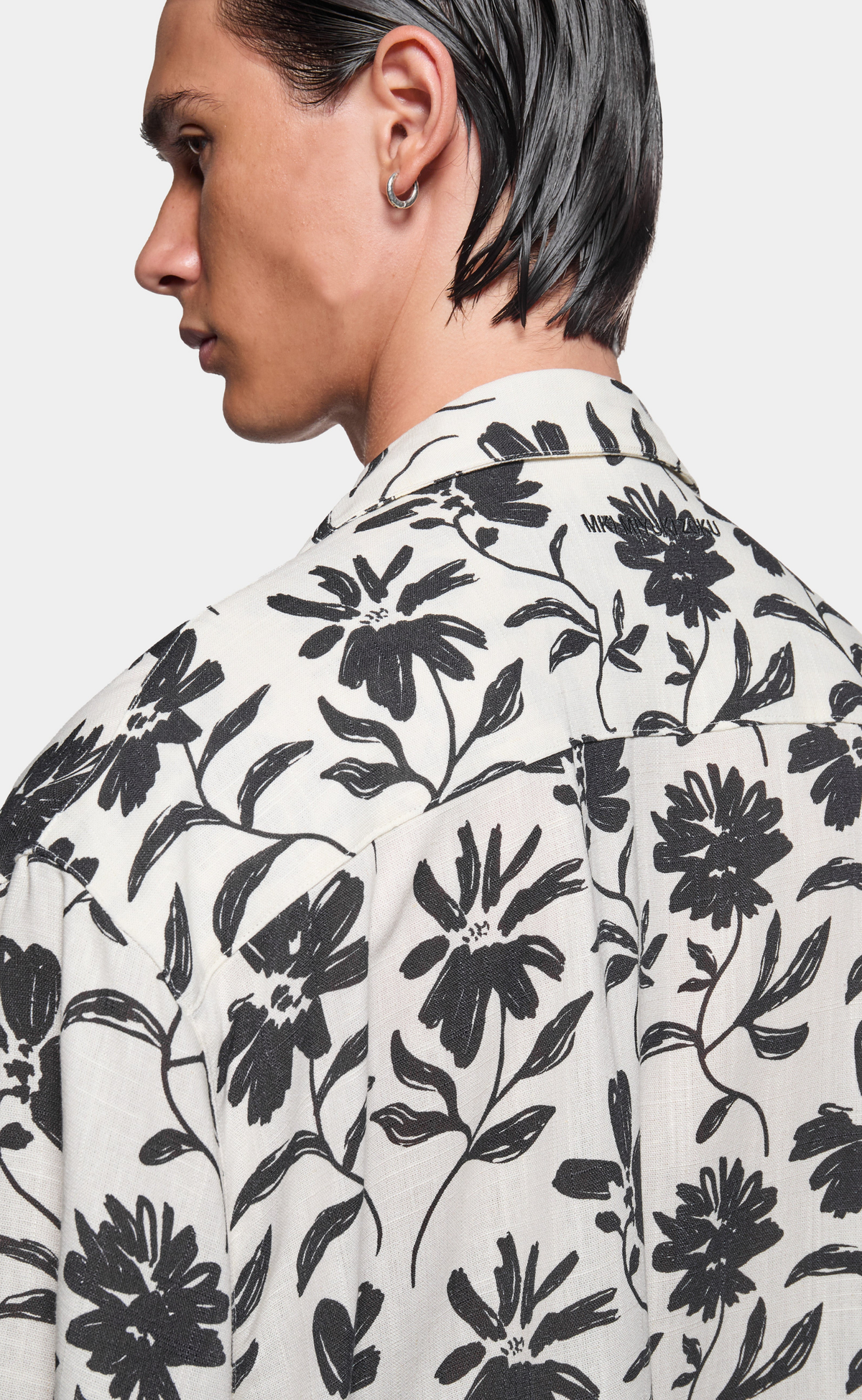 FLORAL LINEN VACATION RAW SHIRT