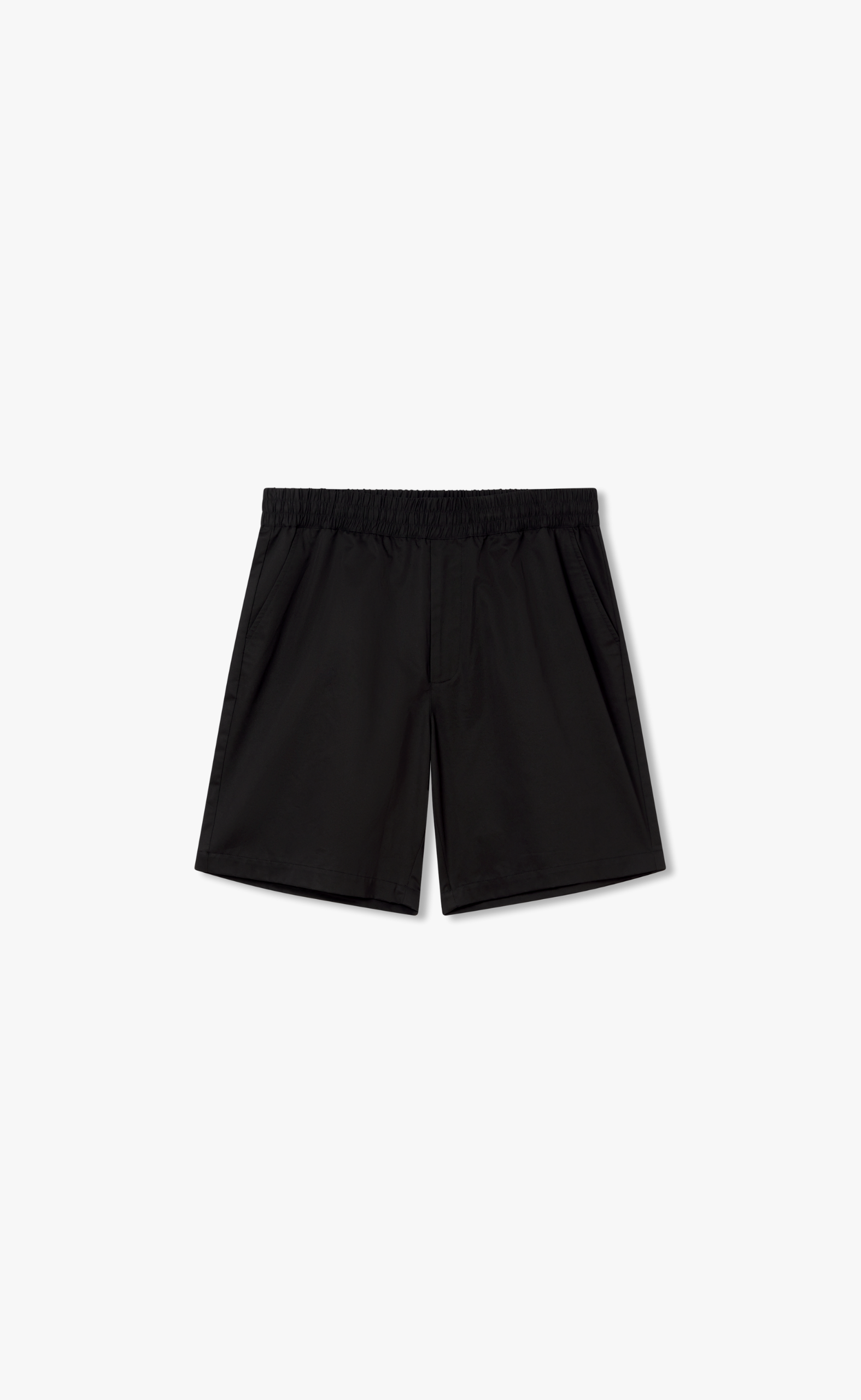 STITCH EMBROIDERED BLACK SHORTS