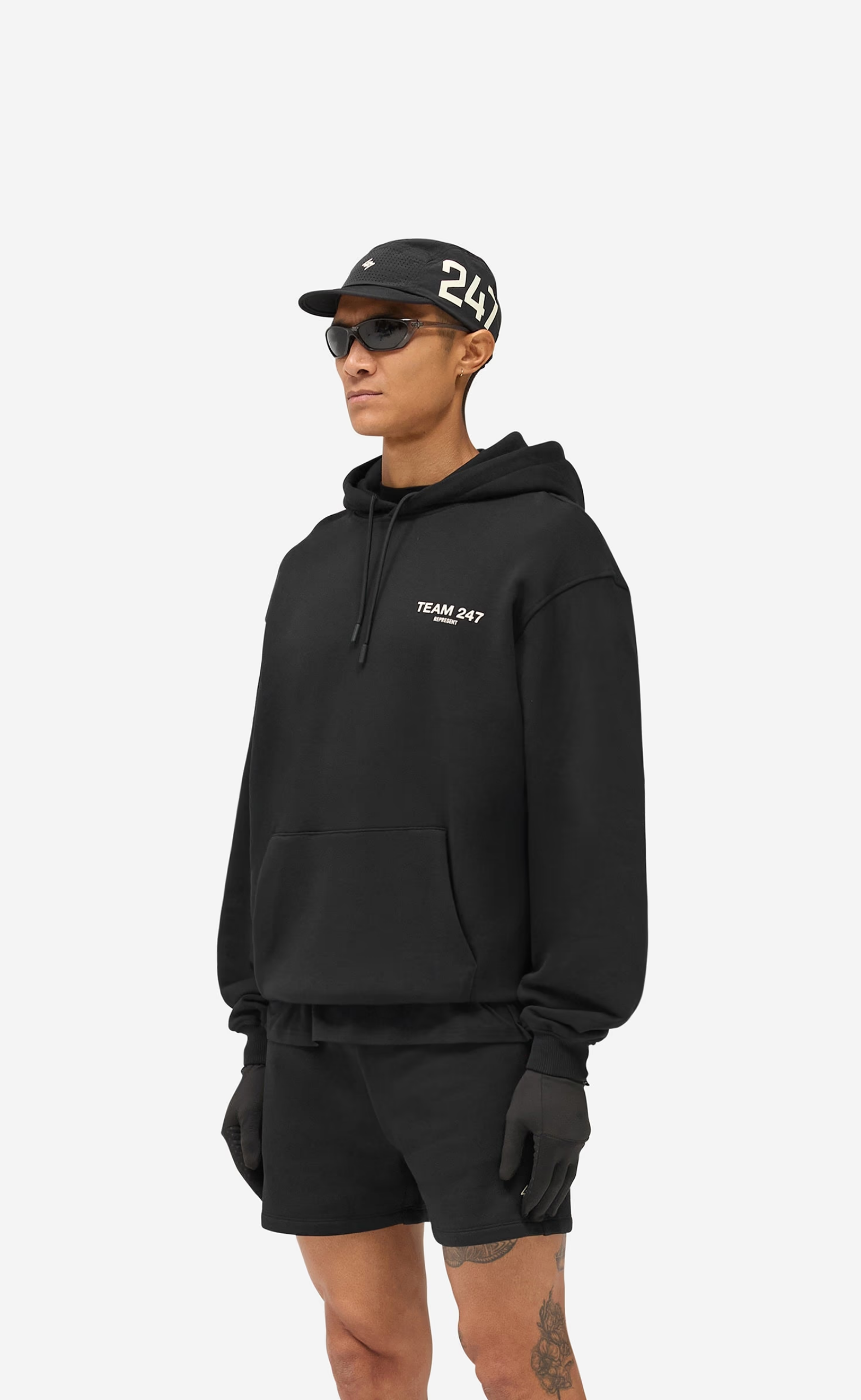 TEAM 247 OVERSIZED JET BLACK HOODIE