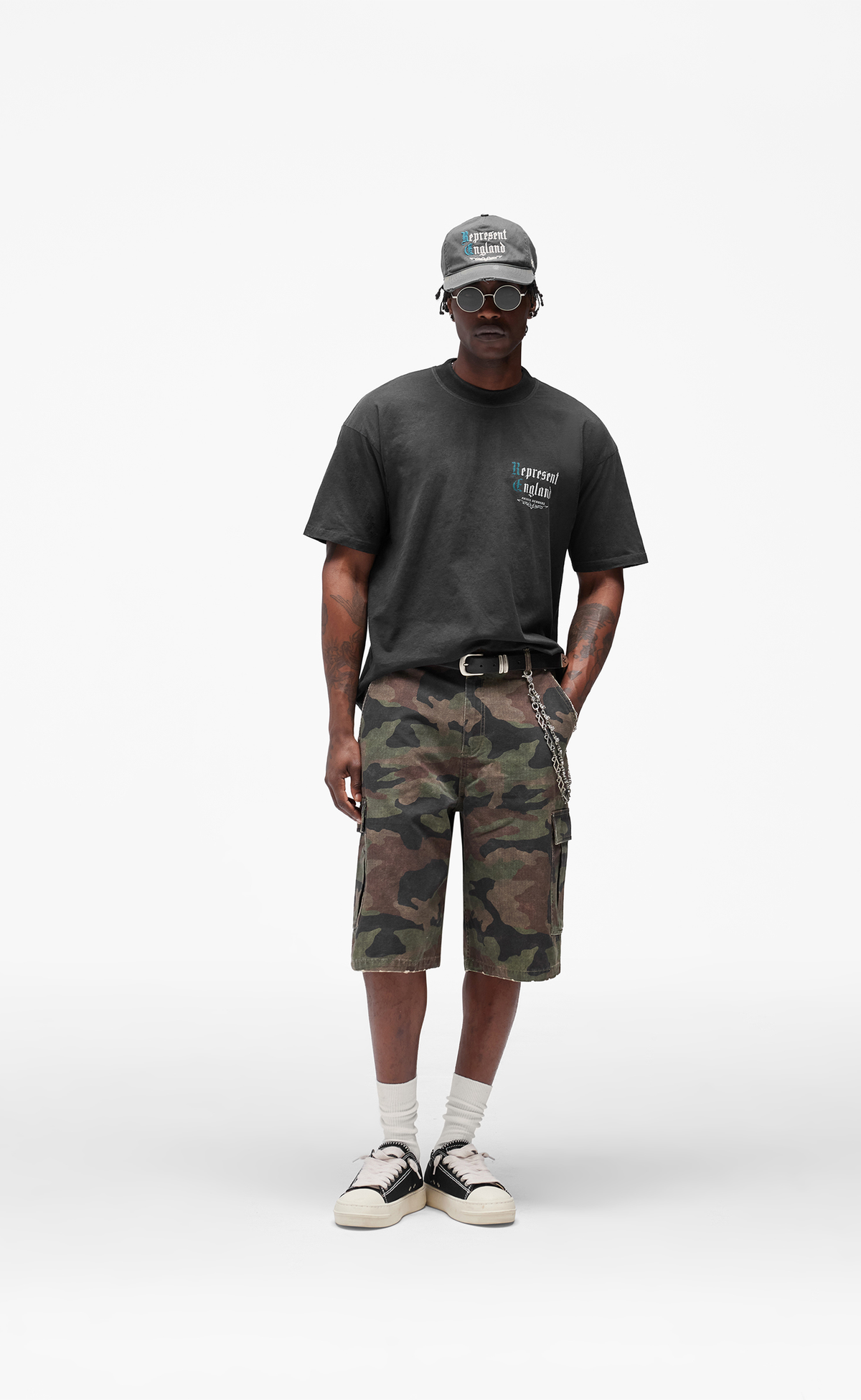 PRIVATE MEMBERS STAINED BLACK T-SHIRT