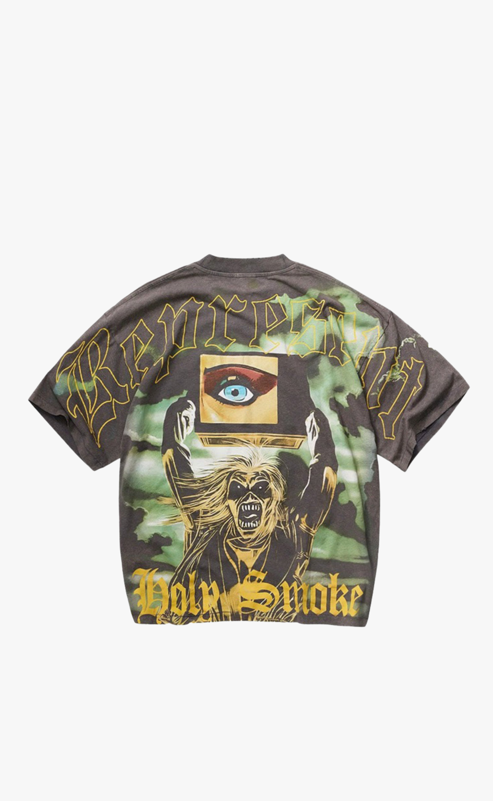 IRON MAIDEN HOLY SMOKE SUNFADE GREY T-SHIRT