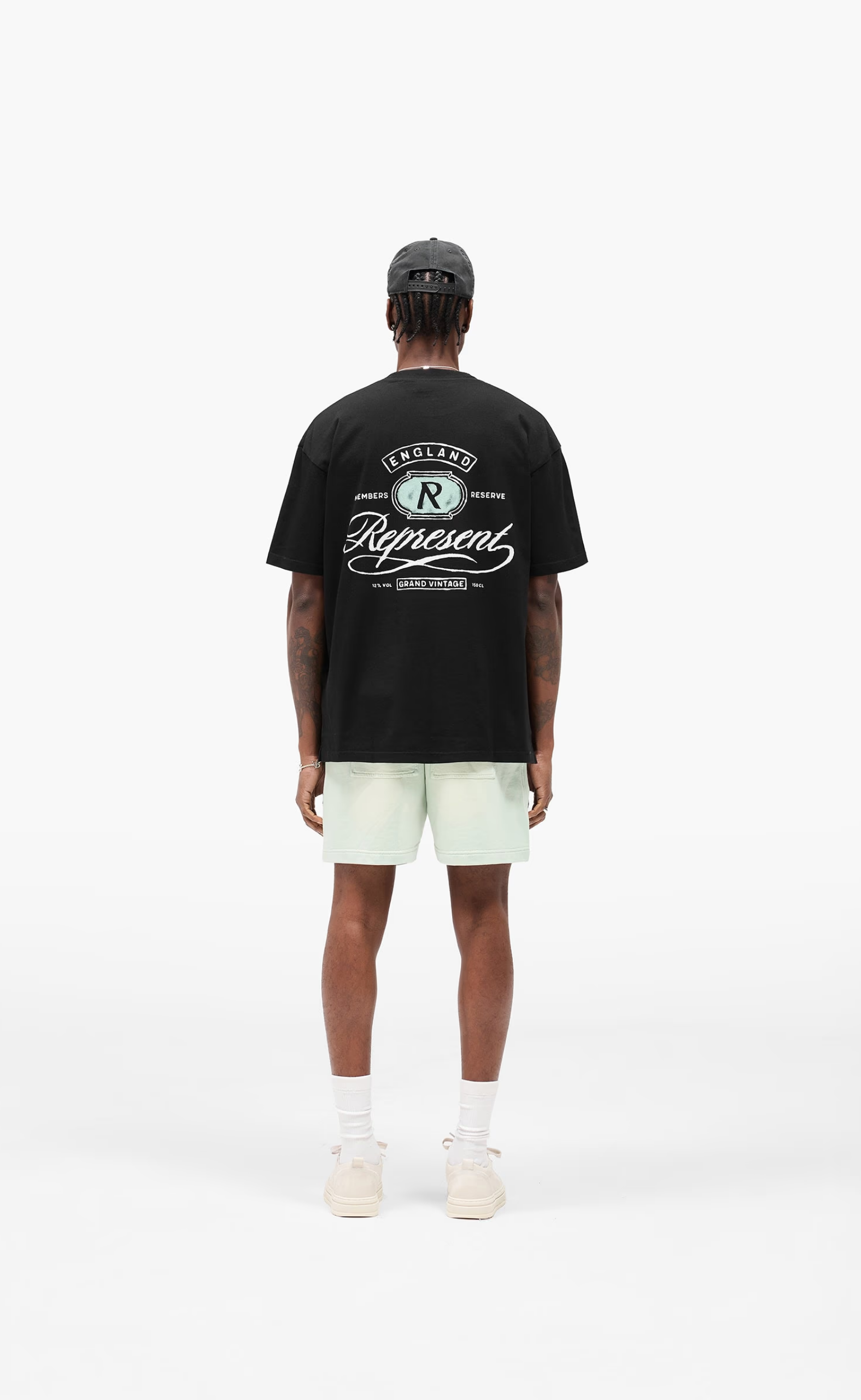 GRAND VINTAGE HAND DRAWN JET BLACK T-SHIRT