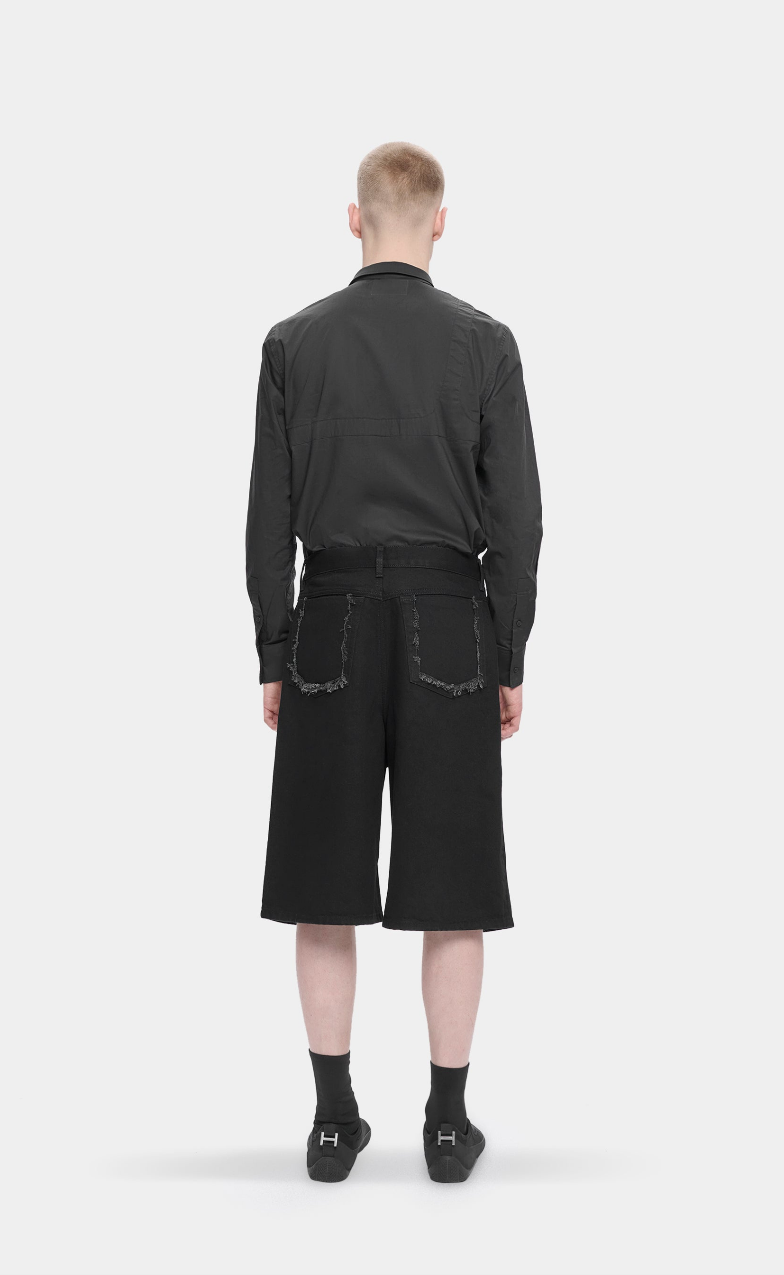 FENCE DENIM BLACK SHORTS