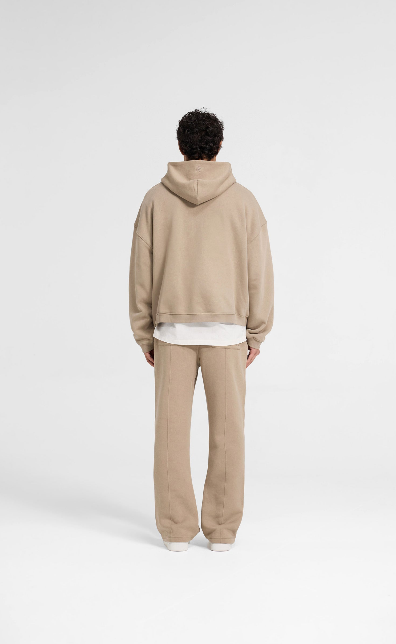 INITIAL BOXY OVERSIZED ZIP THROUGH DUNE HOODIE