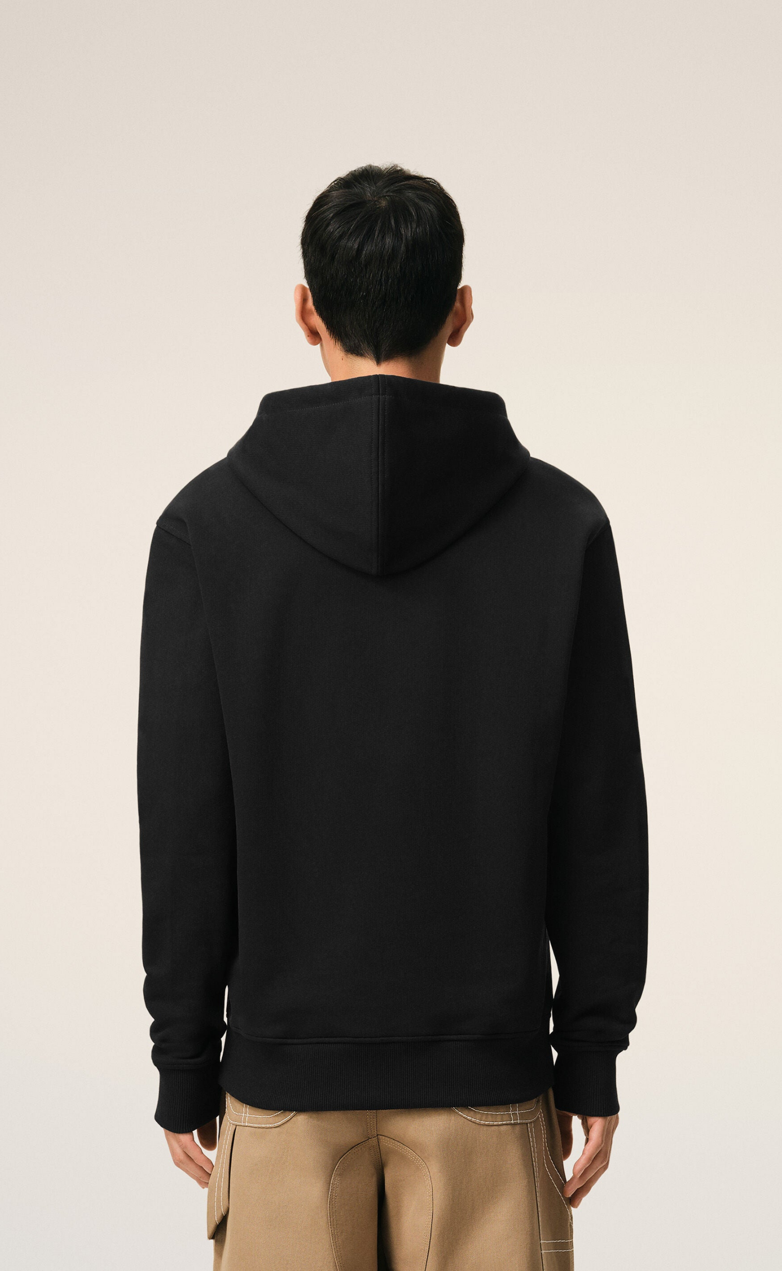 CONTRASTED AMI DE COEUR BLACK ZIP HOODIE