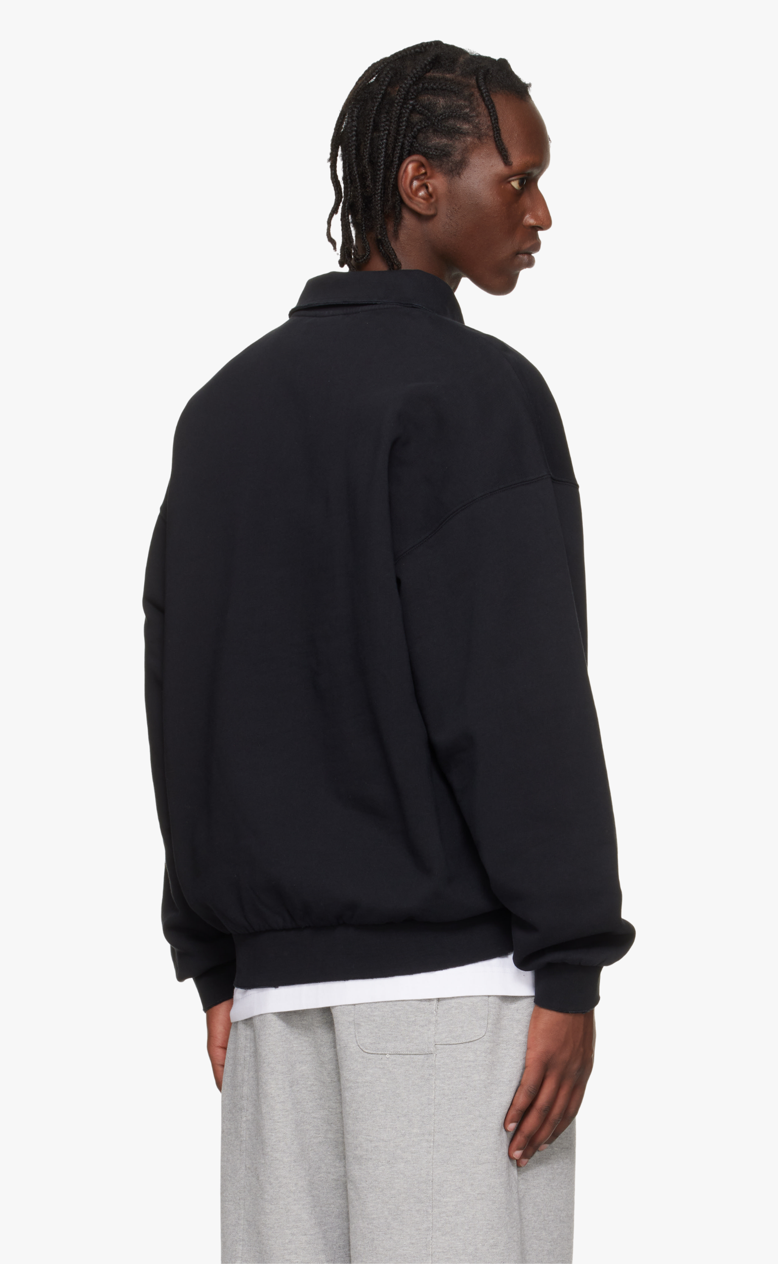 POLO LOGO DISTRESSED BLACK SWEATER