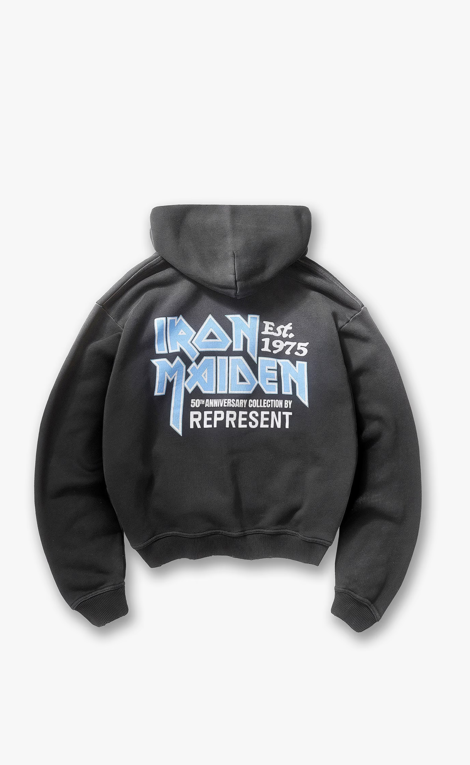 IRON MAIDEN X ANNIVERSARY STAINED BLACK HOODIE