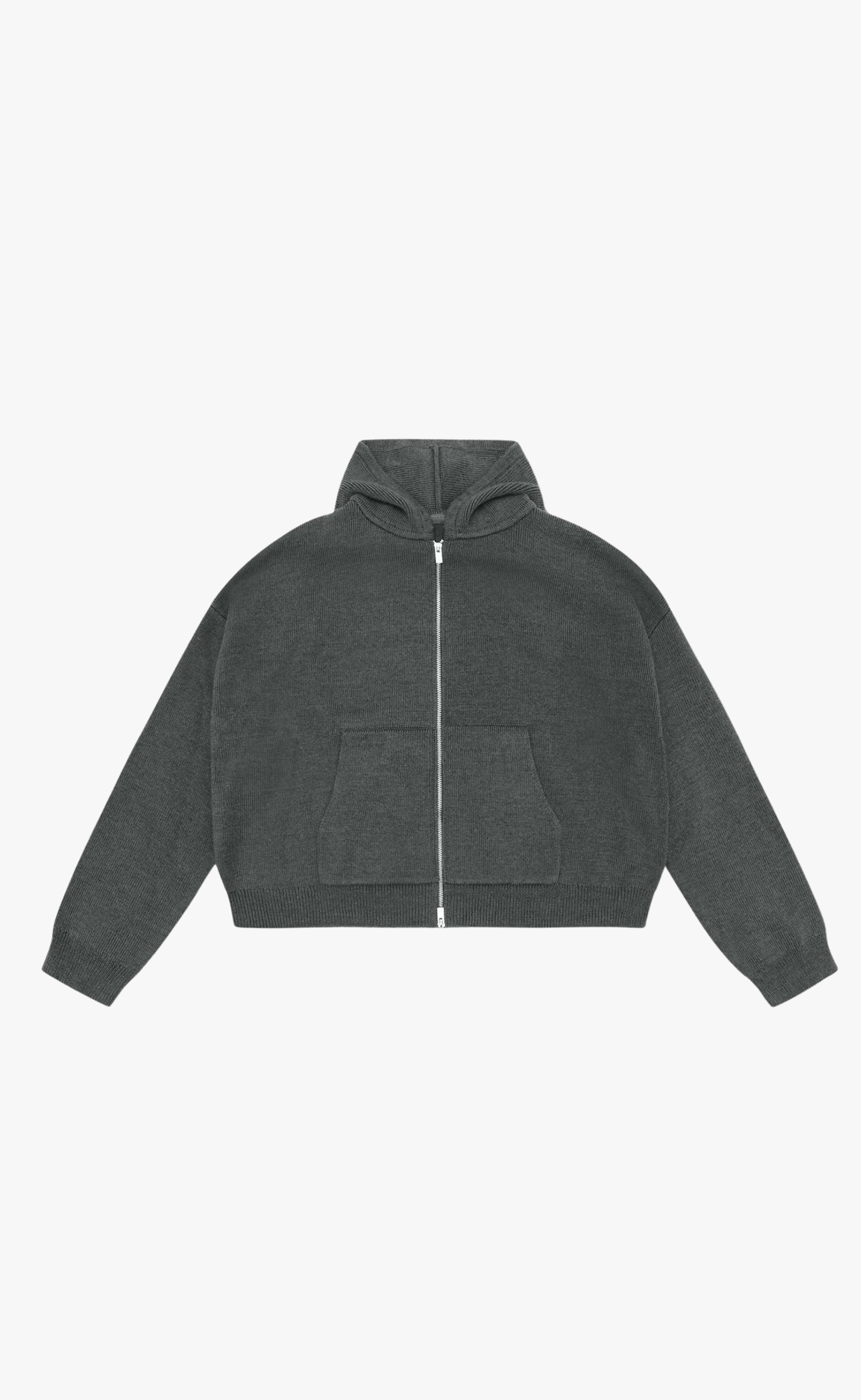 LAMPI KNIT DARK GREY HOODIE