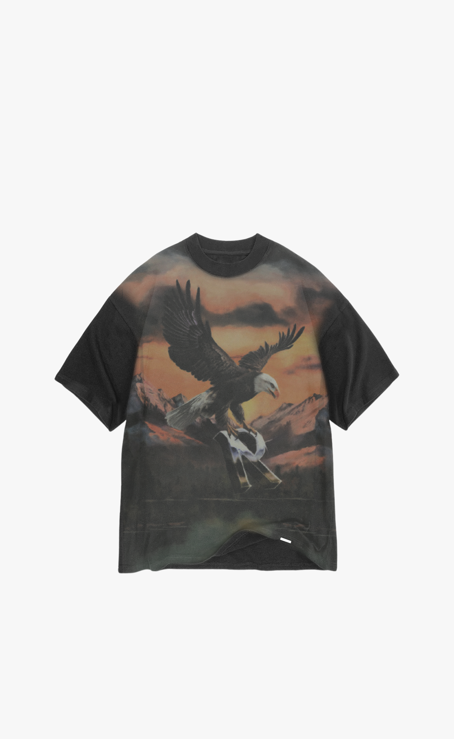 CHROME FLIGHT STAINED BLACK T-SHIRT