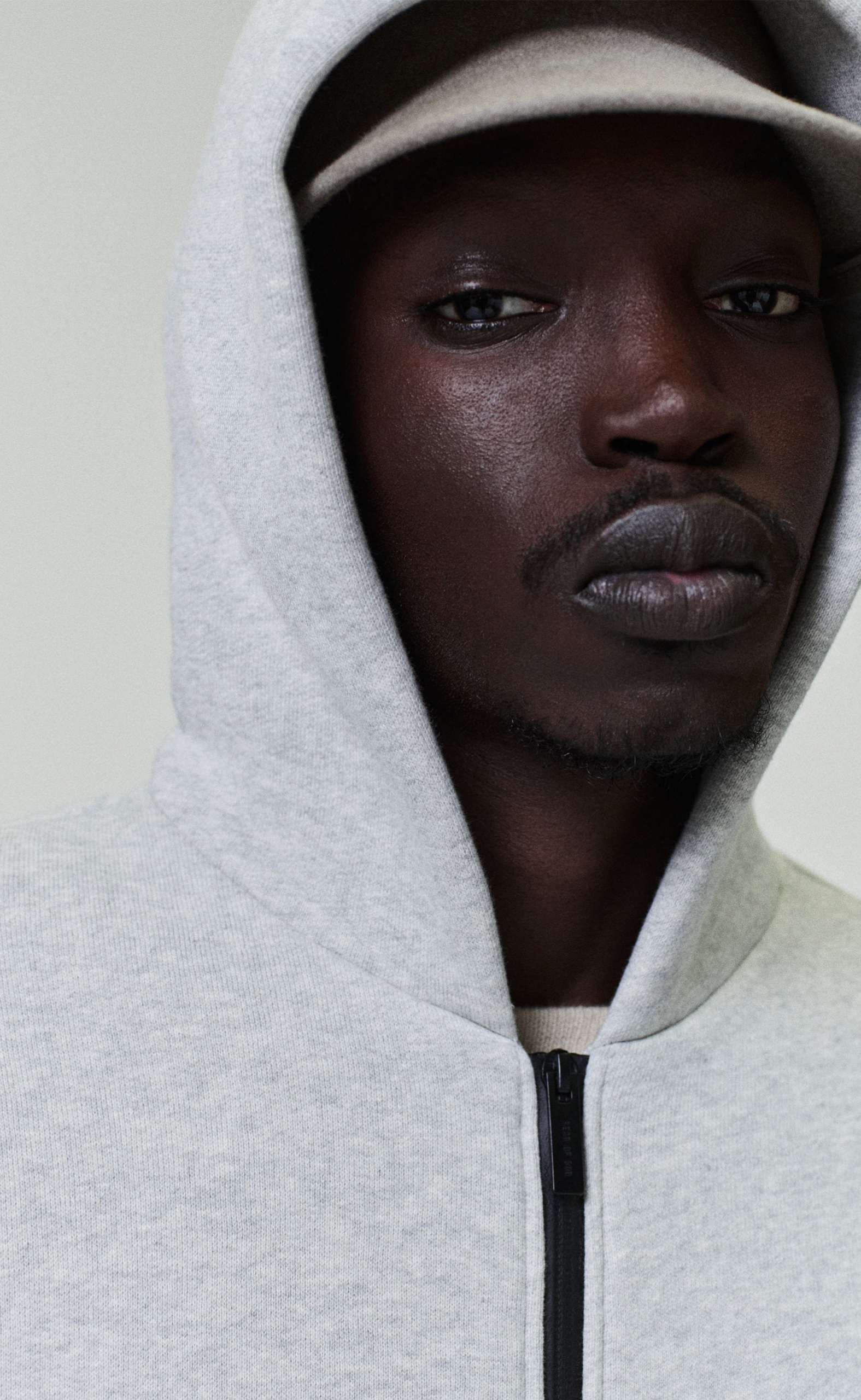 ATHLETICS ZIP UP MELANGE GREY HOODIE