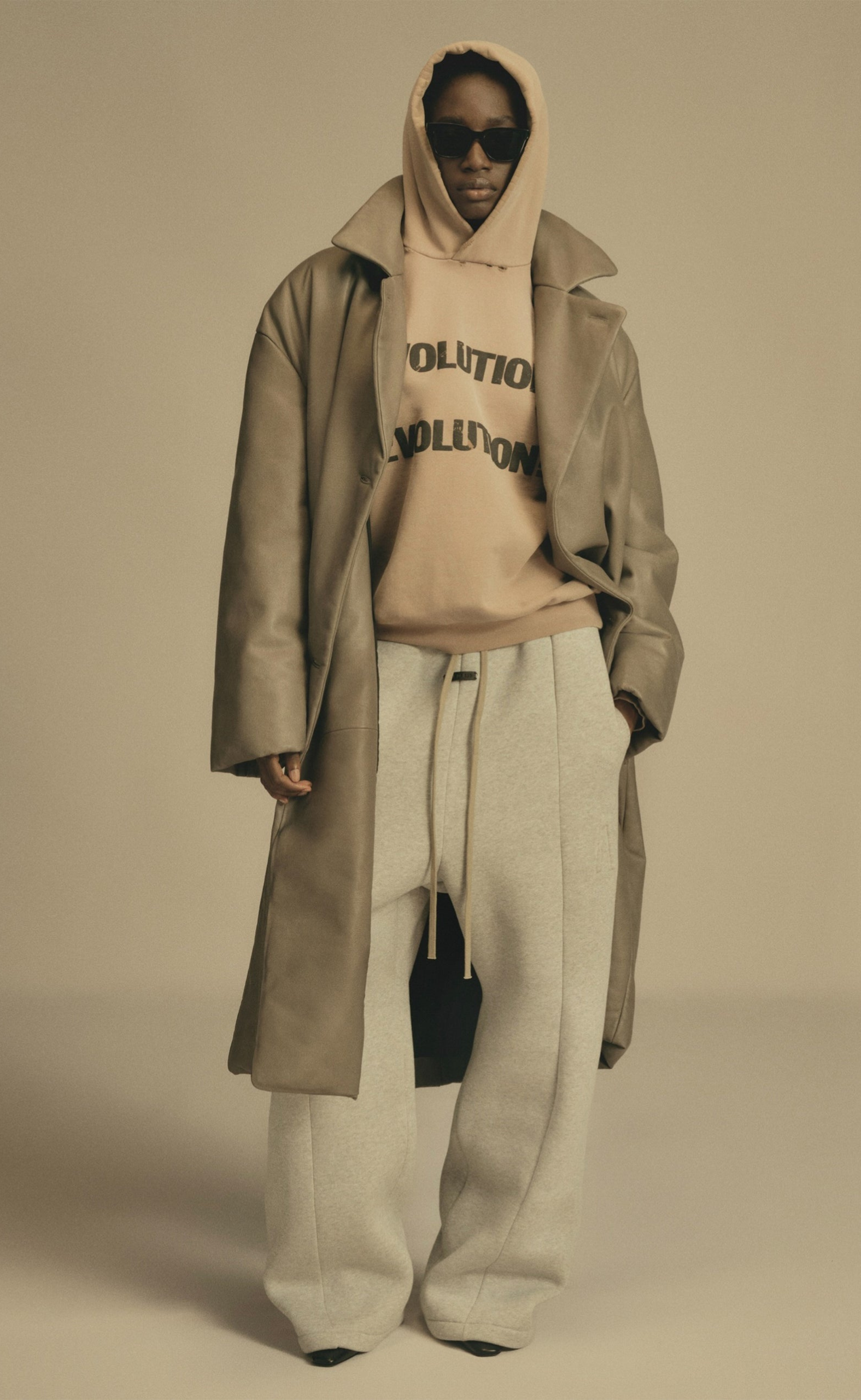 WIDE LEG MELANGE GREY SWEATPANT