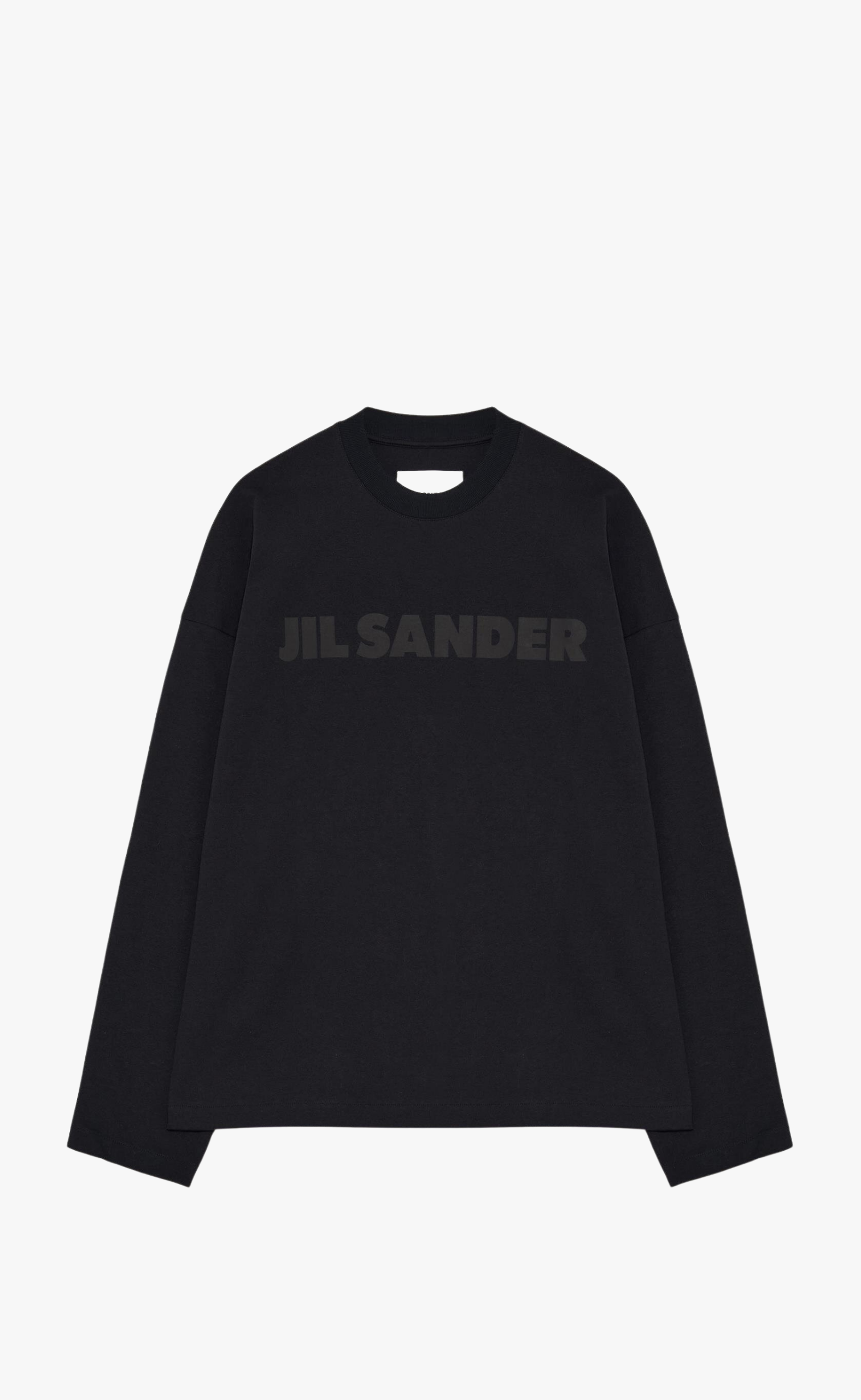 JIL SANDER PRINTED TONAL LOGO BLACK LONGSLEEVE