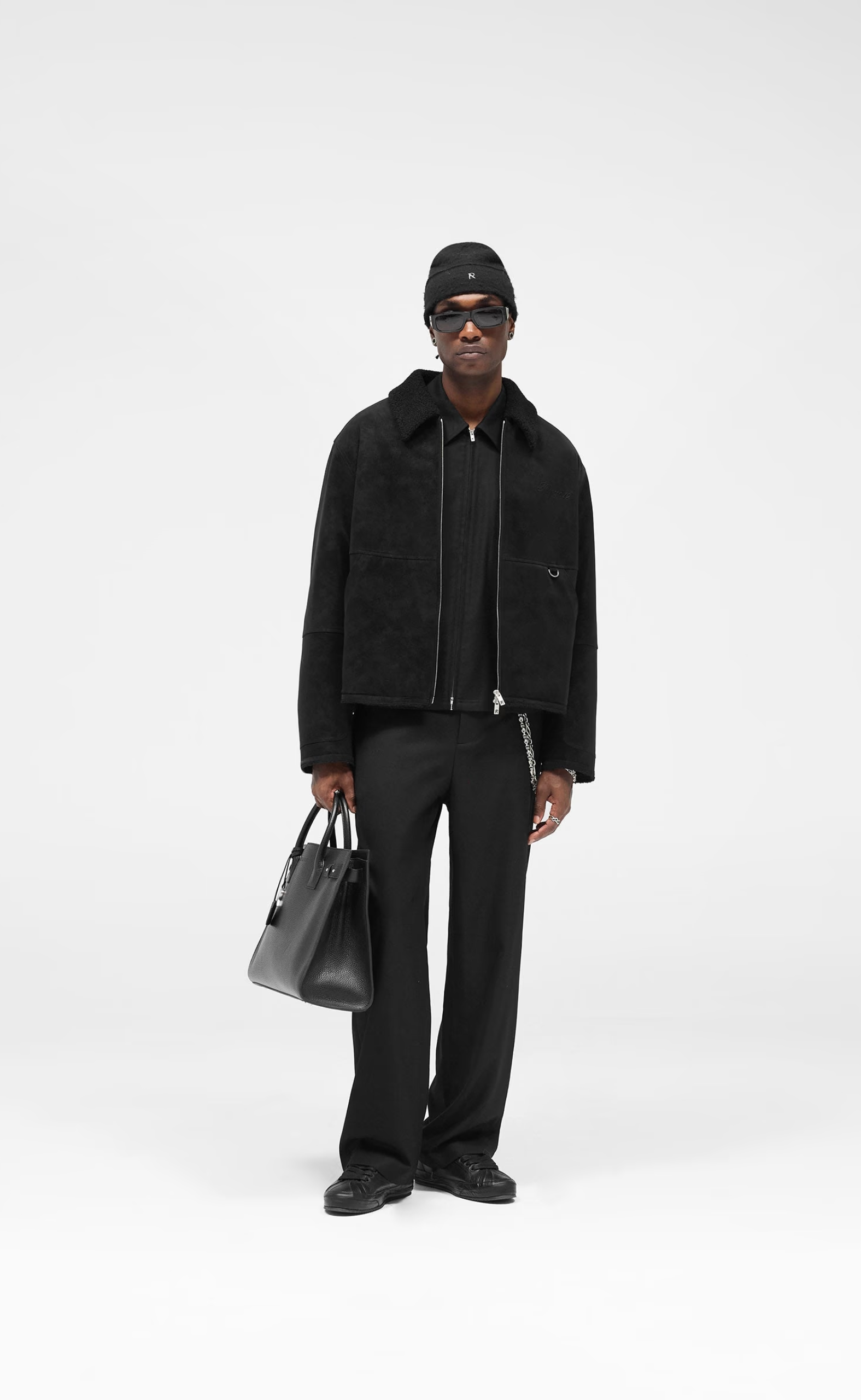 SHEARLING JET BLACK JACKET