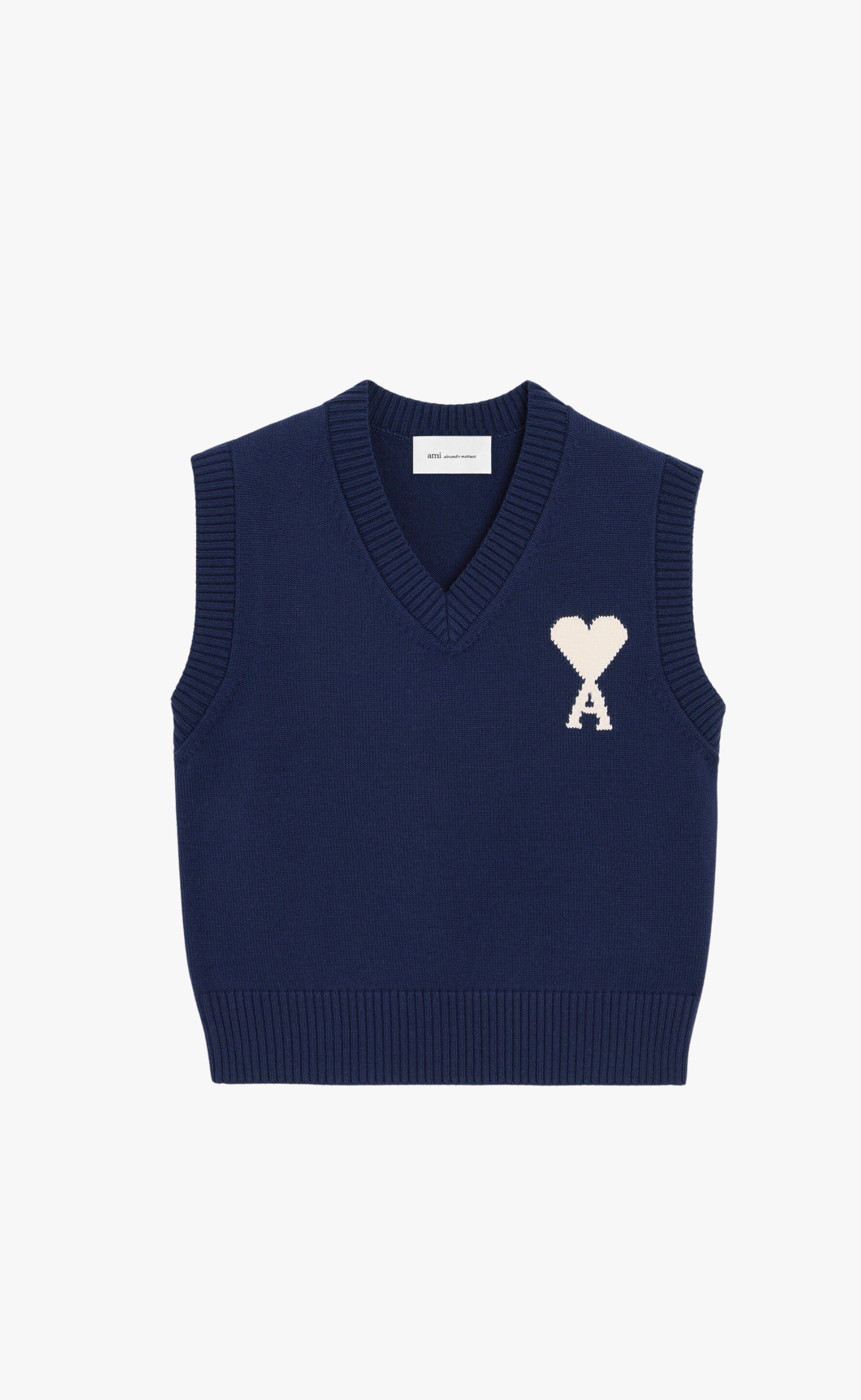 WOOL COTTON SLEEVLESS AMI DE COEUR INK VEST