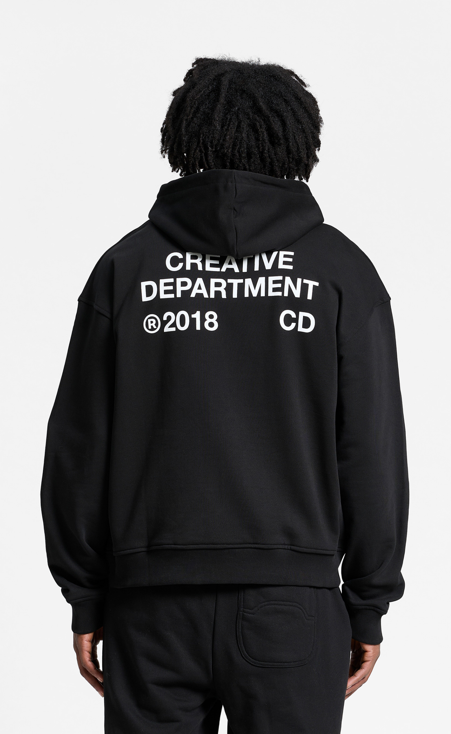 CREATIVE DEPT ZIP BLACK HOODIE