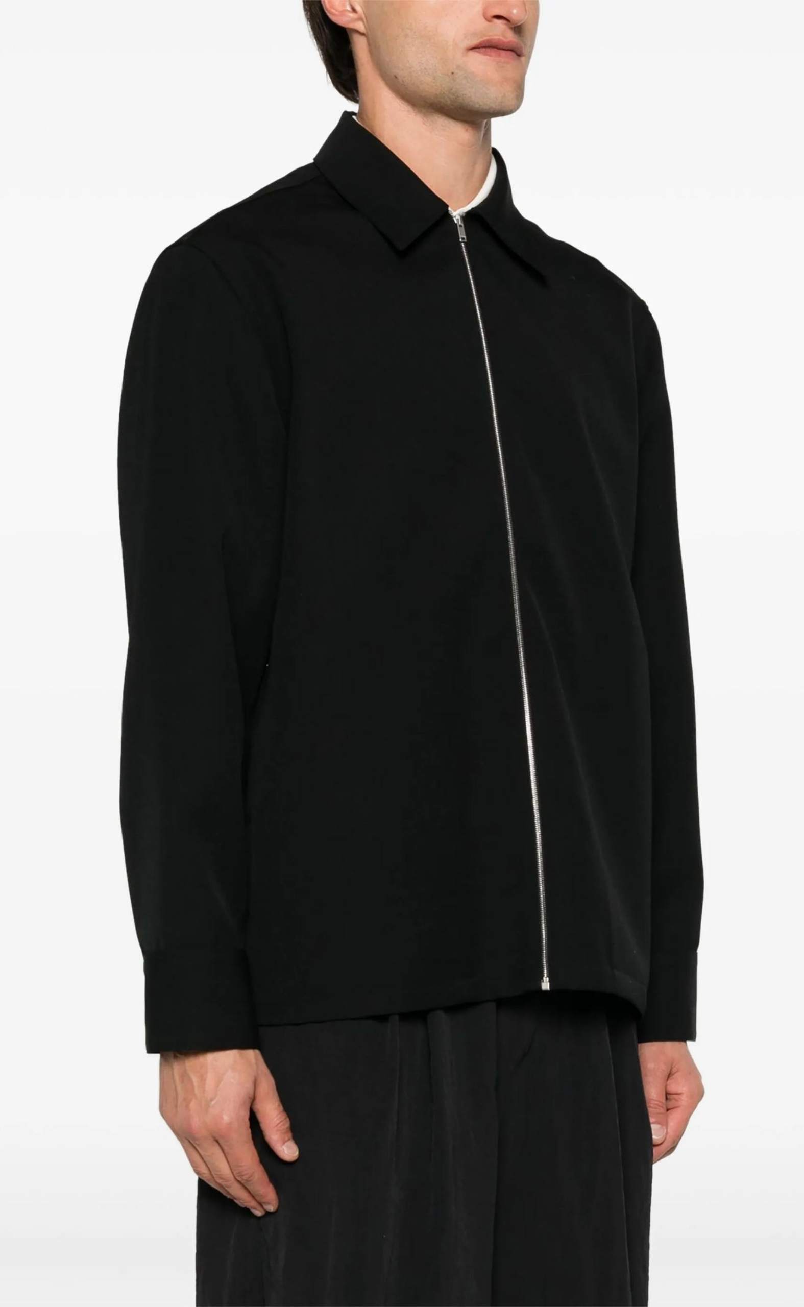 SHARP WOOL GABARDINE BLACK JACKET