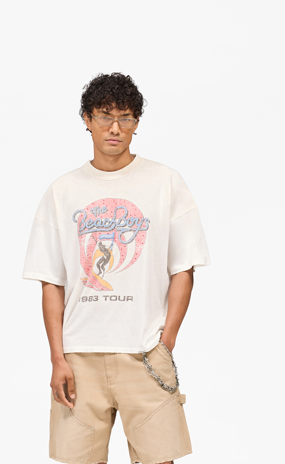 BEACH BOYS X REPRESENT TOUR WASHED ECRU T-SHIRT
