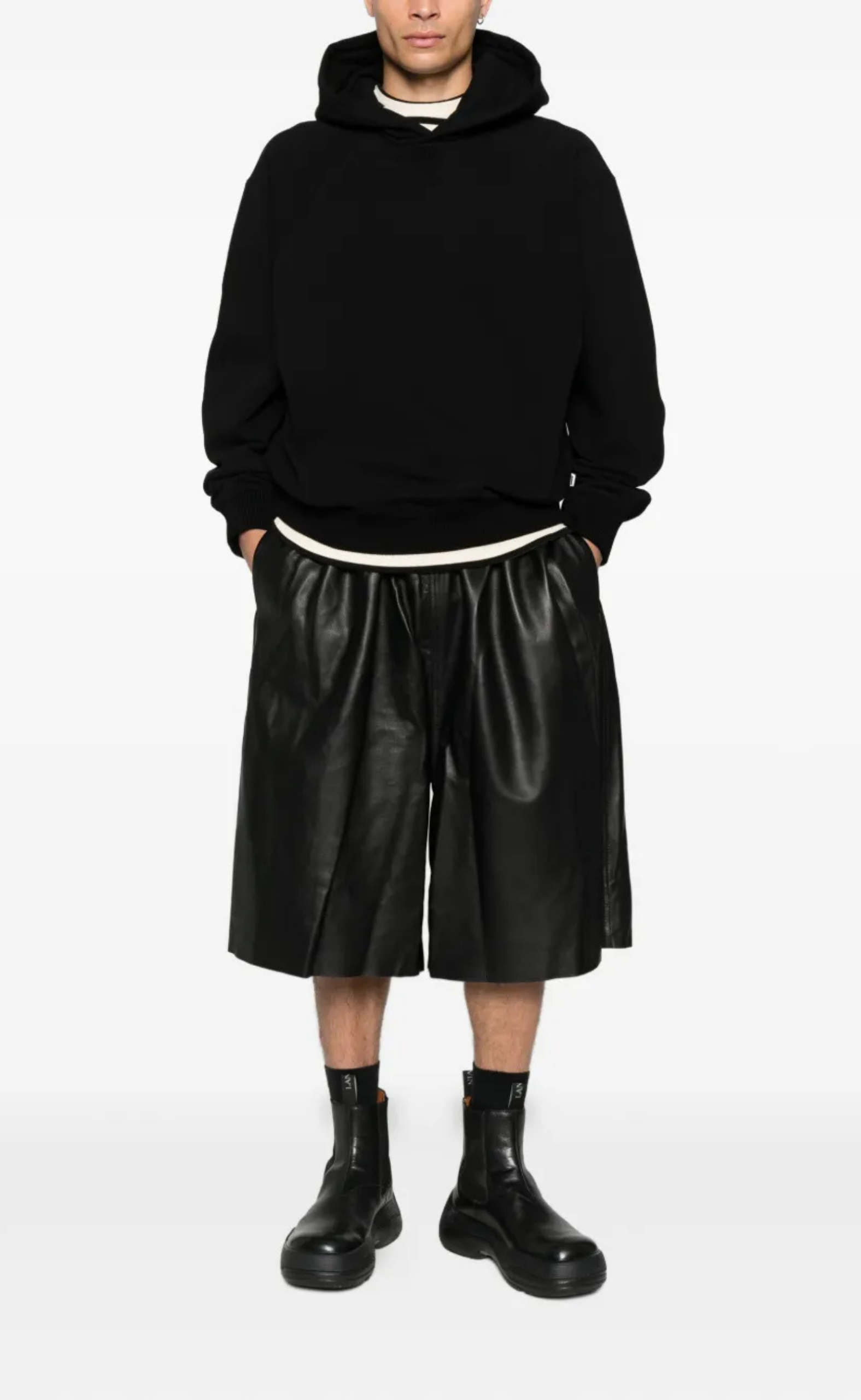 HEAVY STRETCH BLACK HOODIE