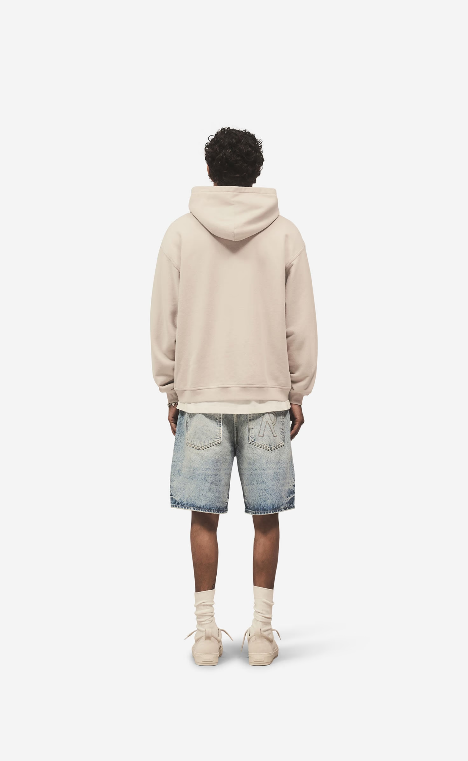 SCRIPT LOGO ZIP CONCRETE HOODIE